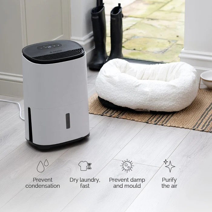Meaco ARETEONE6L, 6L Compact Dehumidifier / Air Purifier - White and charcoal black thumbnail image