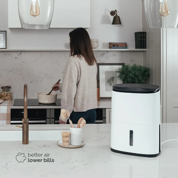 Meaco ARETEONE6L, 6L Compact Dehumidifier / Air Purifier - White and charcoal black thumbnail image