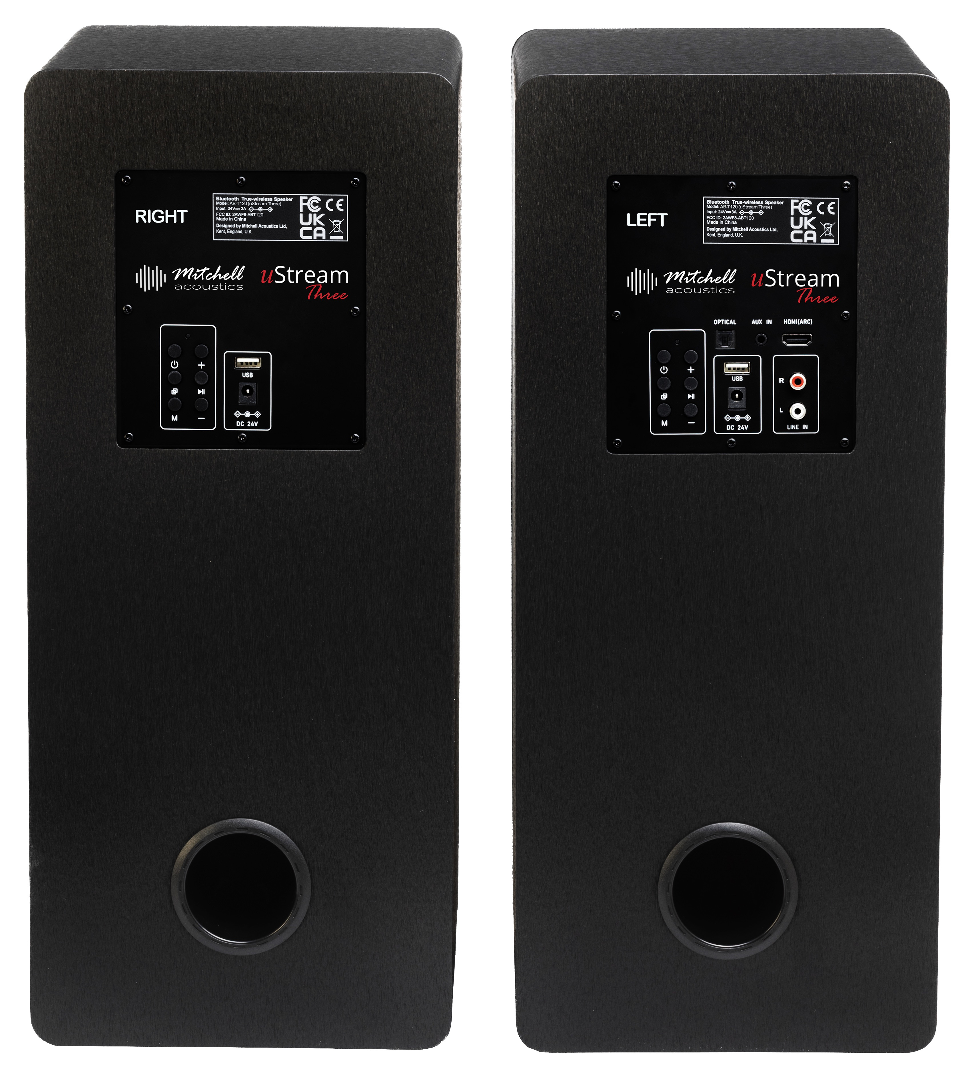Mitchell Acoustics UStream Three Active stereo wireless Speakers - Black thumbnail image