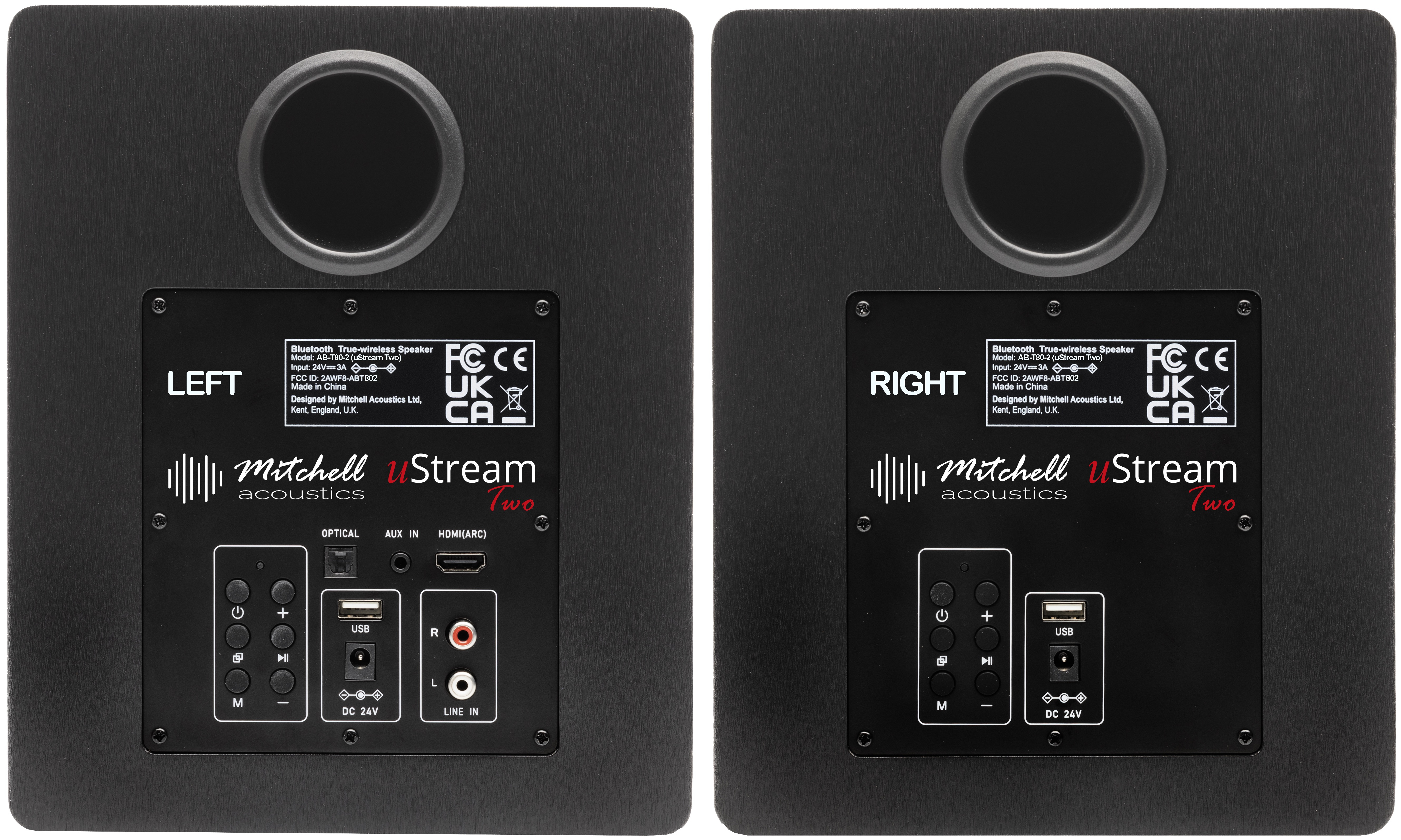 Mitchell Acoustics UStream Two Active stereo wireless Speakers - Black thumbnail image