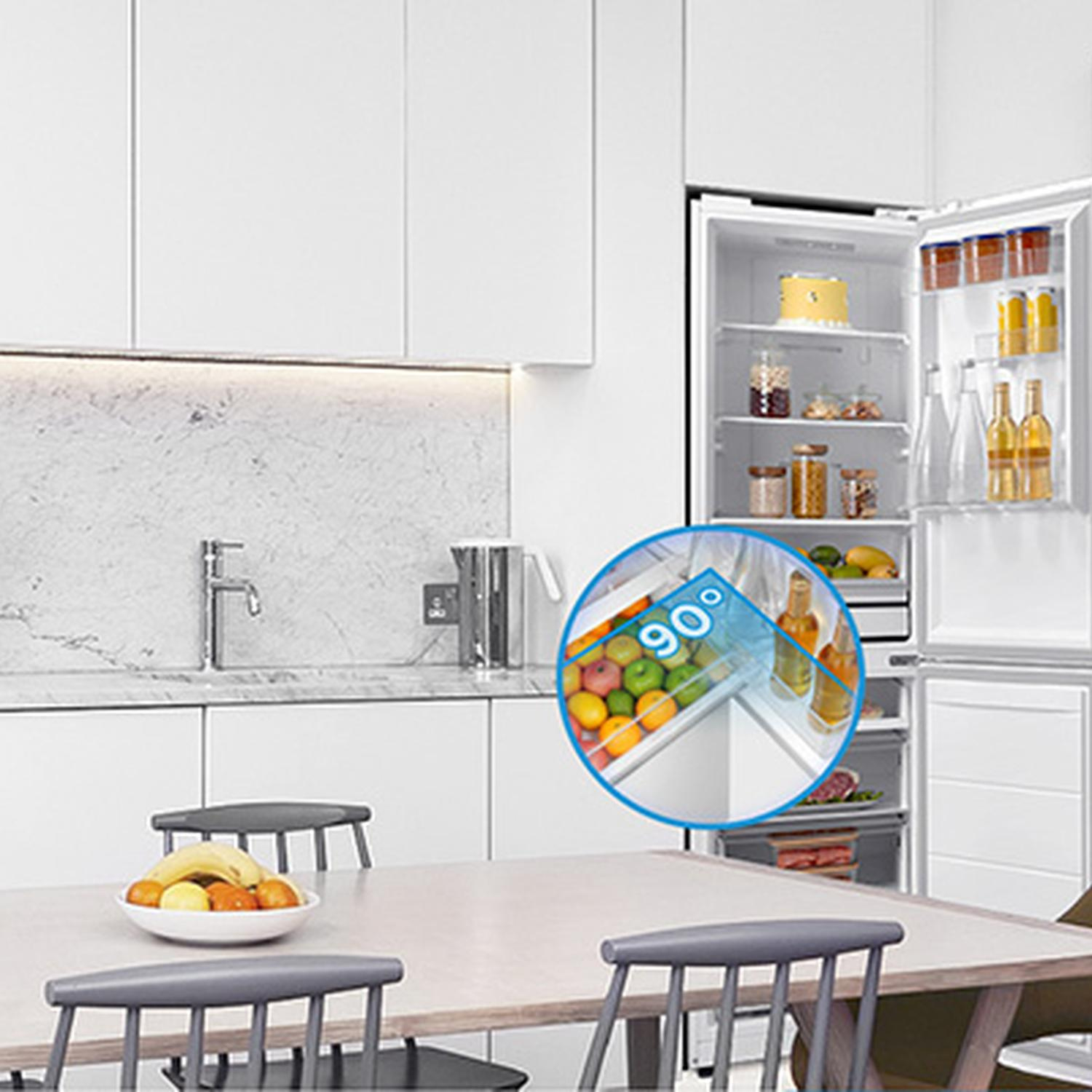Midea MDRB379FGD01 54.7cm 60/40 Total No Frost Fridge Freezer - White thumbnail image