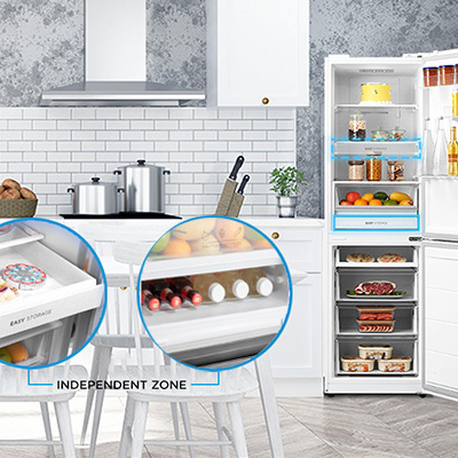 Midea MDRB379FGD01 54.7cm 60/40 Total No Frost Fridge Freezer - White thumbnail image