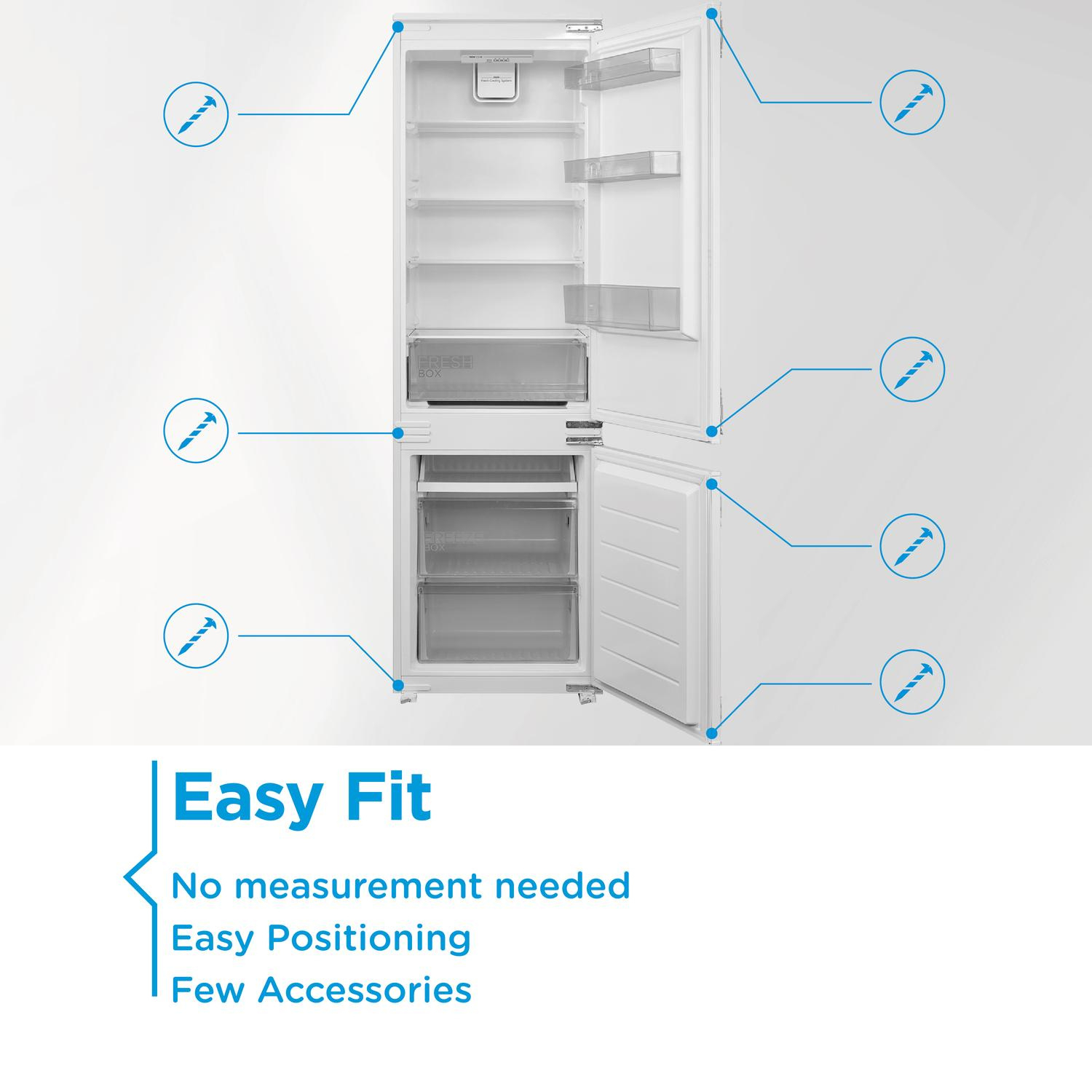 Midea MDRE379FGE01D 54cm 70/30 Built In Fridge Freezer - White thumbnail image