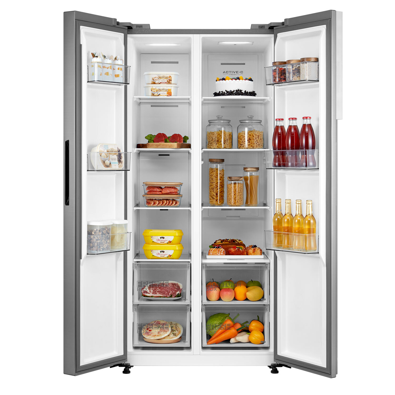 Midea MDRS619FGF46 83.5cm 80/20 Frost Free American Fridge Freezer - Stainless Steel thumbnail image