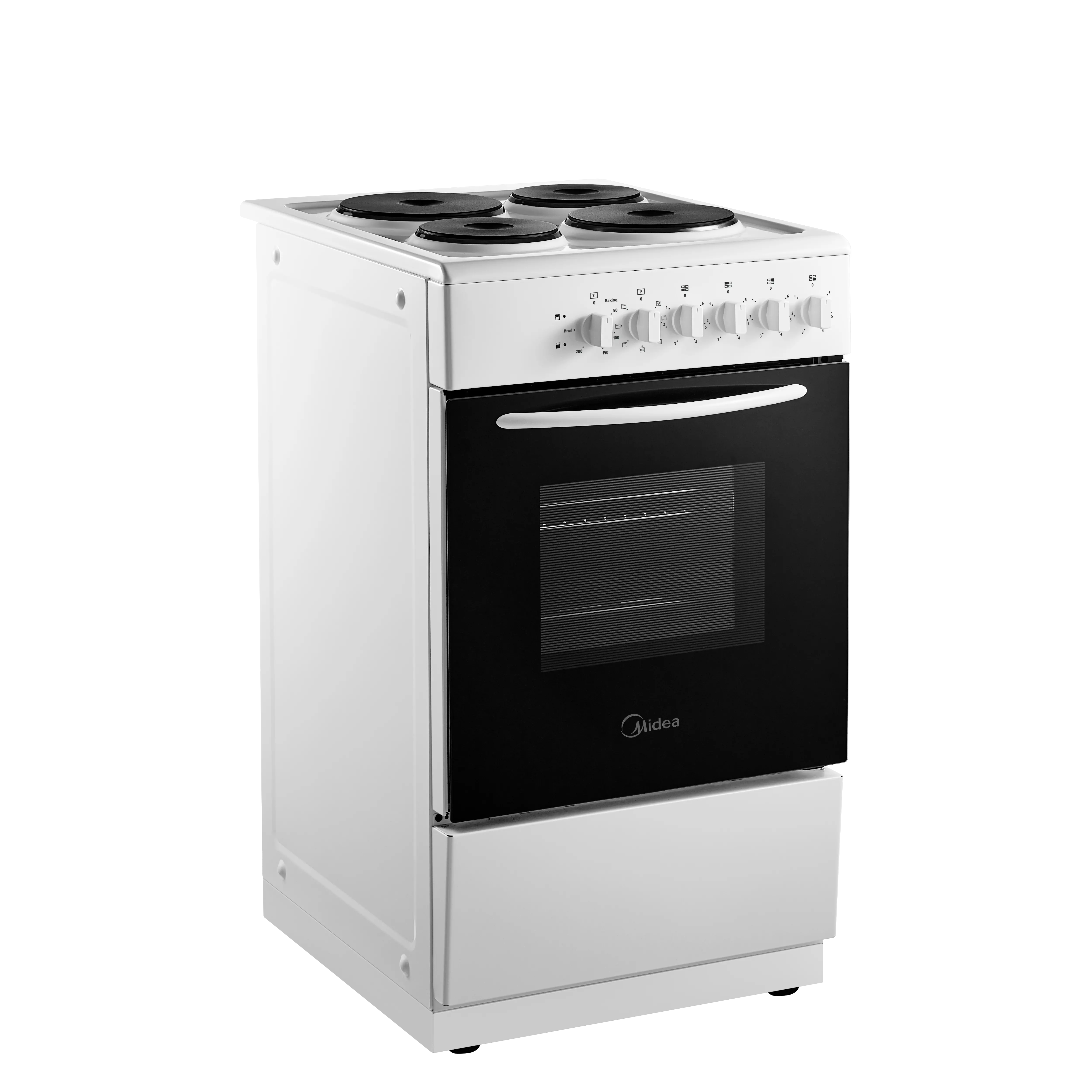 Midea MFO20DME4H109-WH 50cm Single Oven Electric Cooker with Solid Plate Hob - White thumbnail image