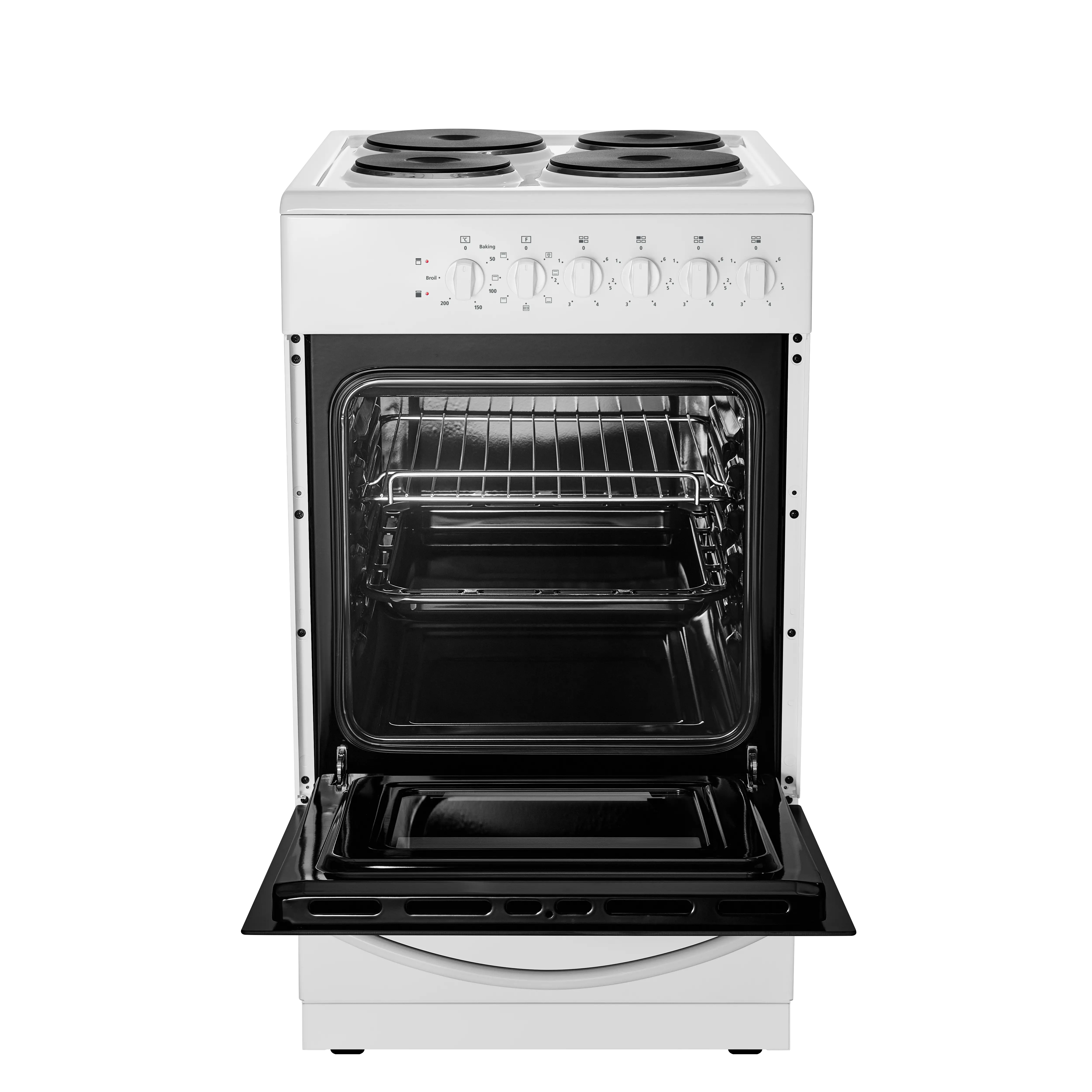 Midea MFO20DME4H109-WH 50cm Single Oven Electric Cooker with Solid Plate Hob - White thumbnail image