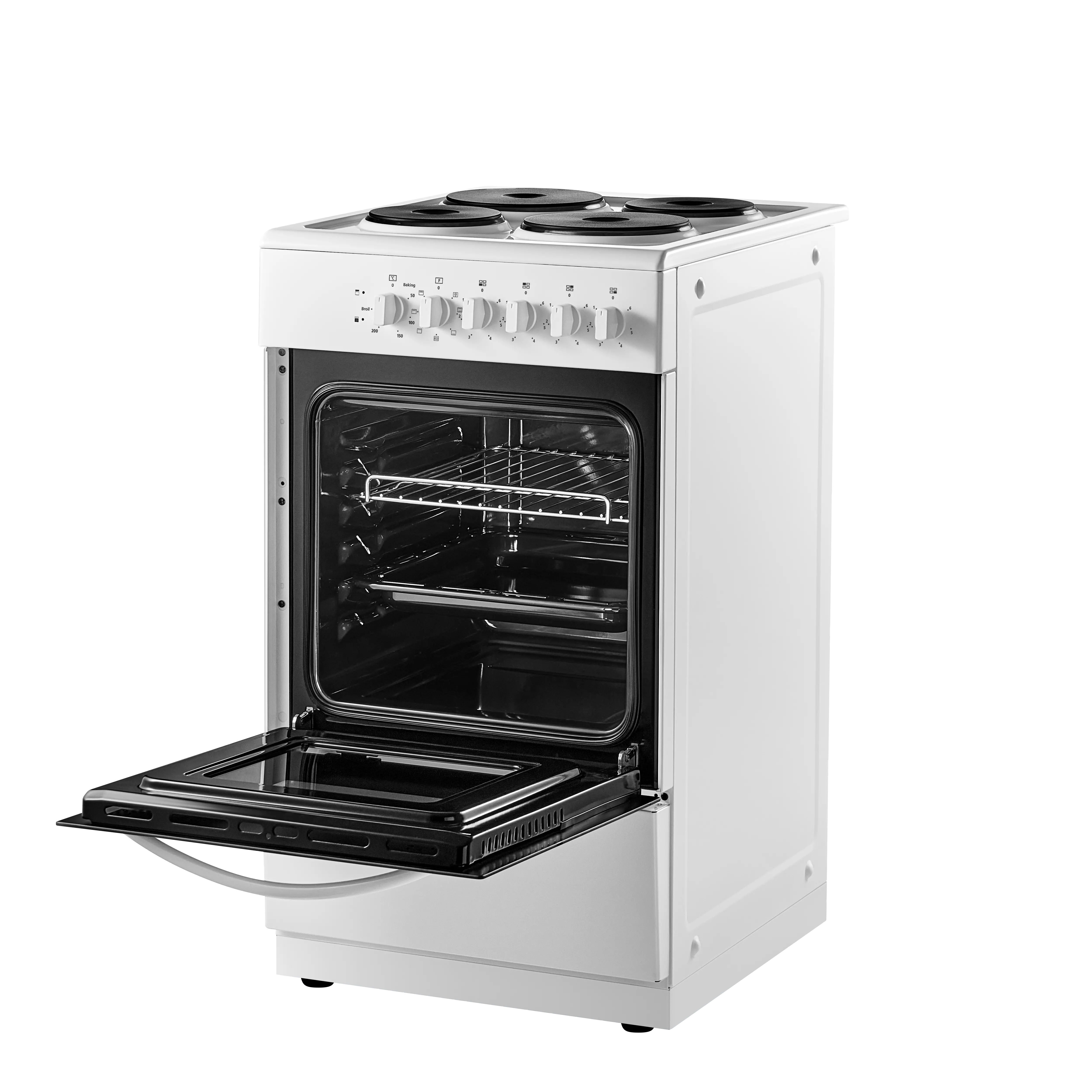 Midea MFO20DME4H109-WH 50cm Single Oven Electric Cooker with Solid Plate Hob - White thumbnail image