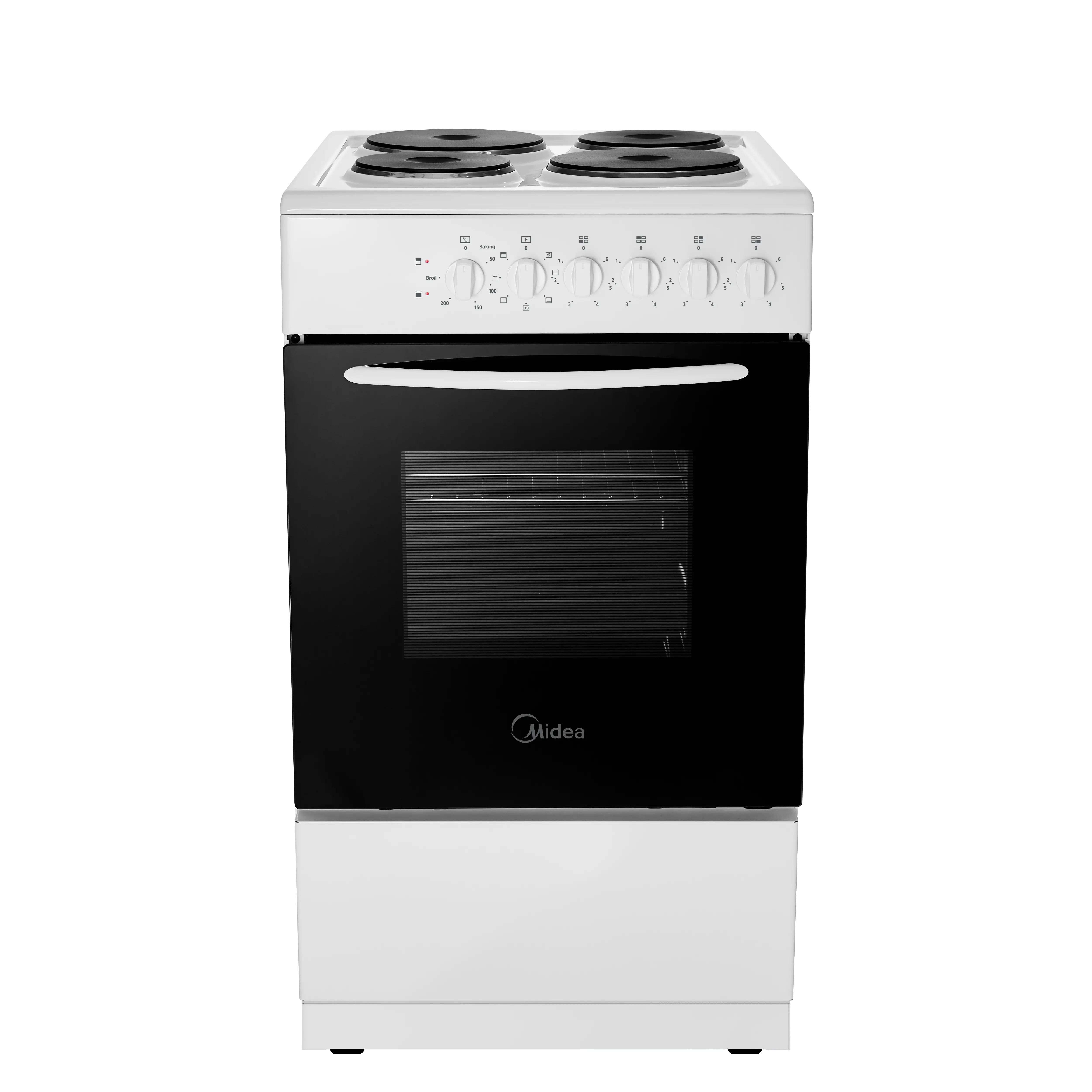 Midea MFO20DME4H109-WH 50cm Single Oven Electric Cooker with Solid Plate Hob - White thumbnail image