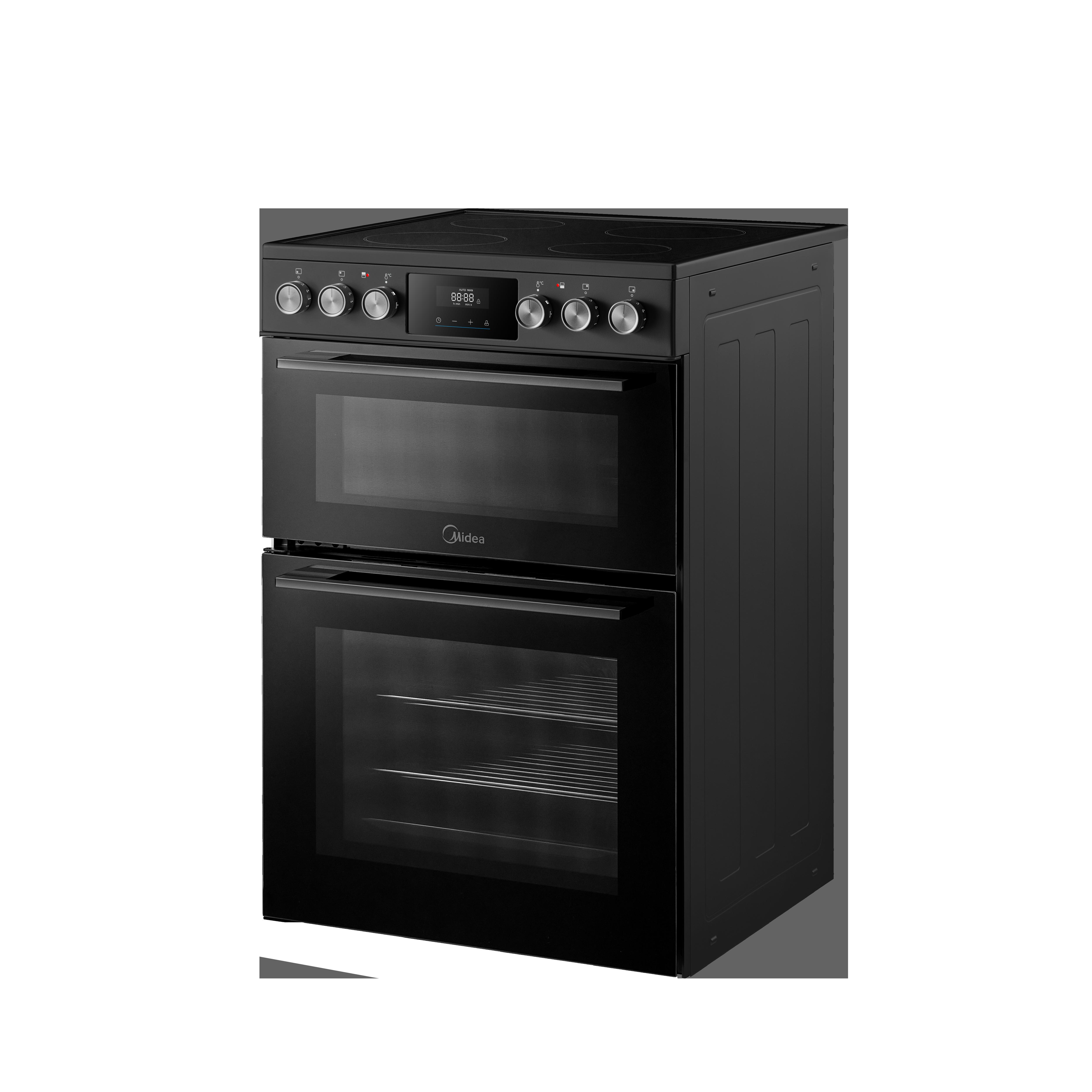 Midea MFO24EME4R118-BK 60cm Double Oven Cooker with Ceramic Hob - Black thumbnail image