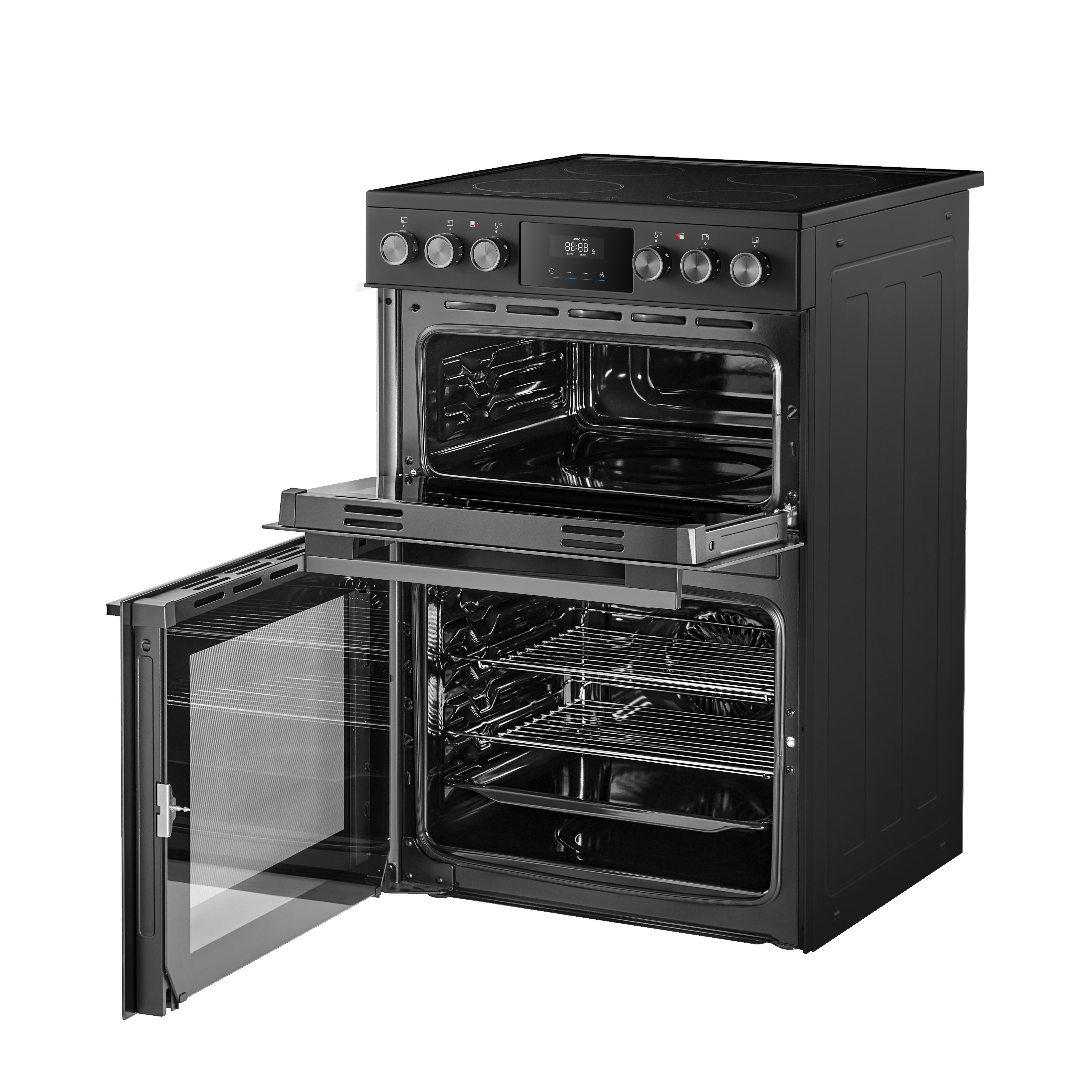 Midea MFO24EME4R118-BK 60cm Double Oven Cooker with Ceramic Hob - Black thumbnail image