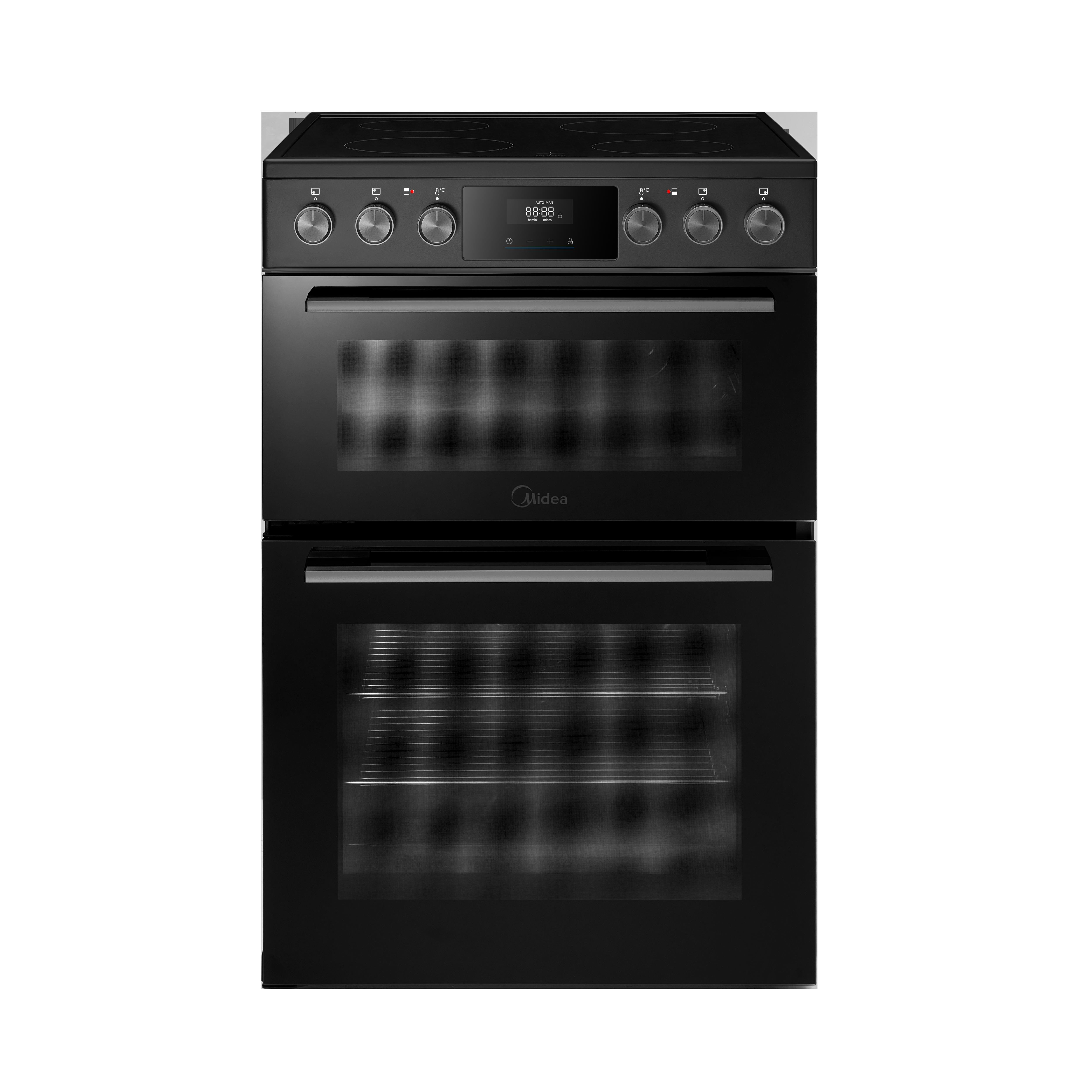 Midea MFO24EME4R118-BK 60cm Double Oven Cooker with Ceramic Hob - Black thumbnail image