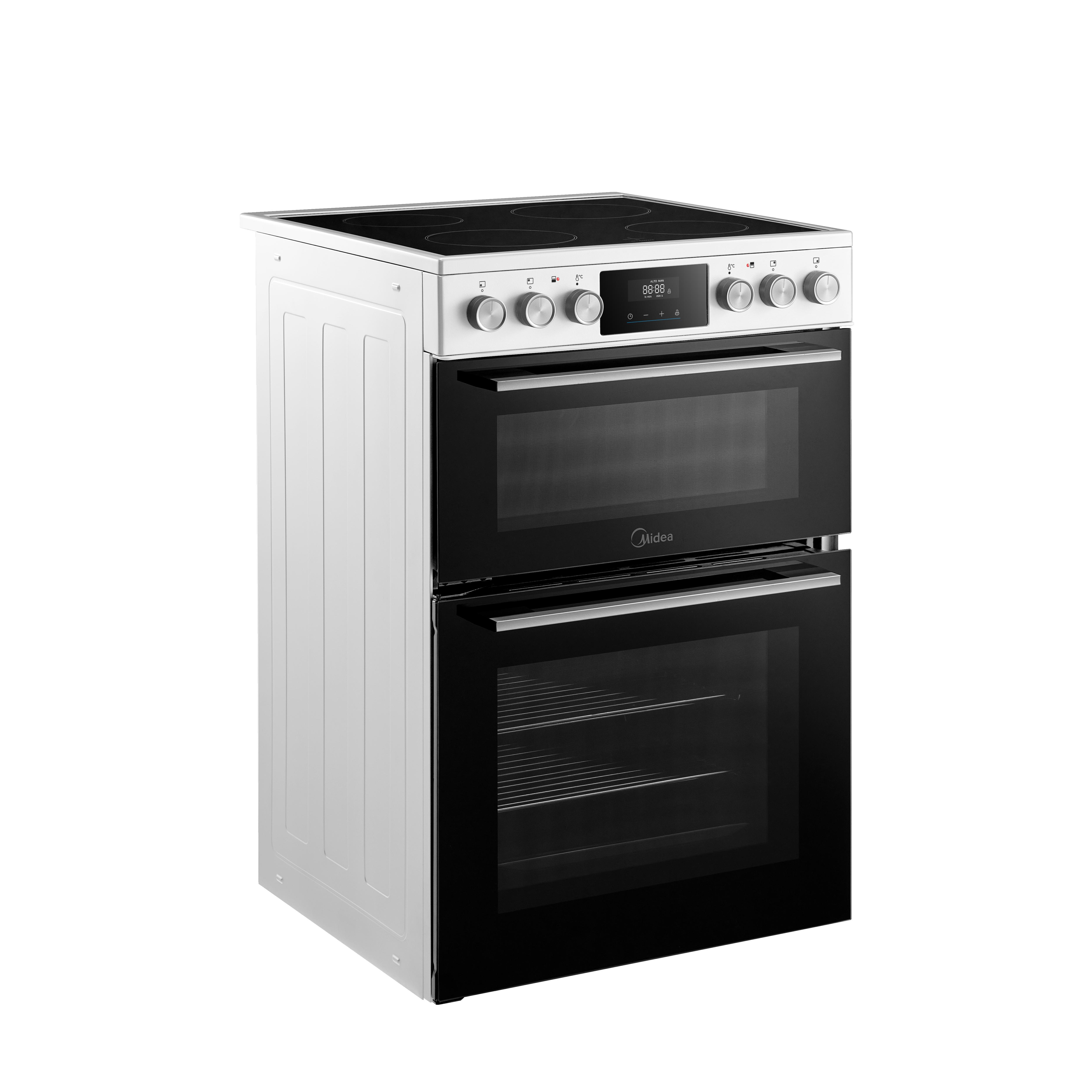 Midea MFO24EME4R118-WH 60cm Double Oven Cooker with Ceramic Hob - White thumbnail image