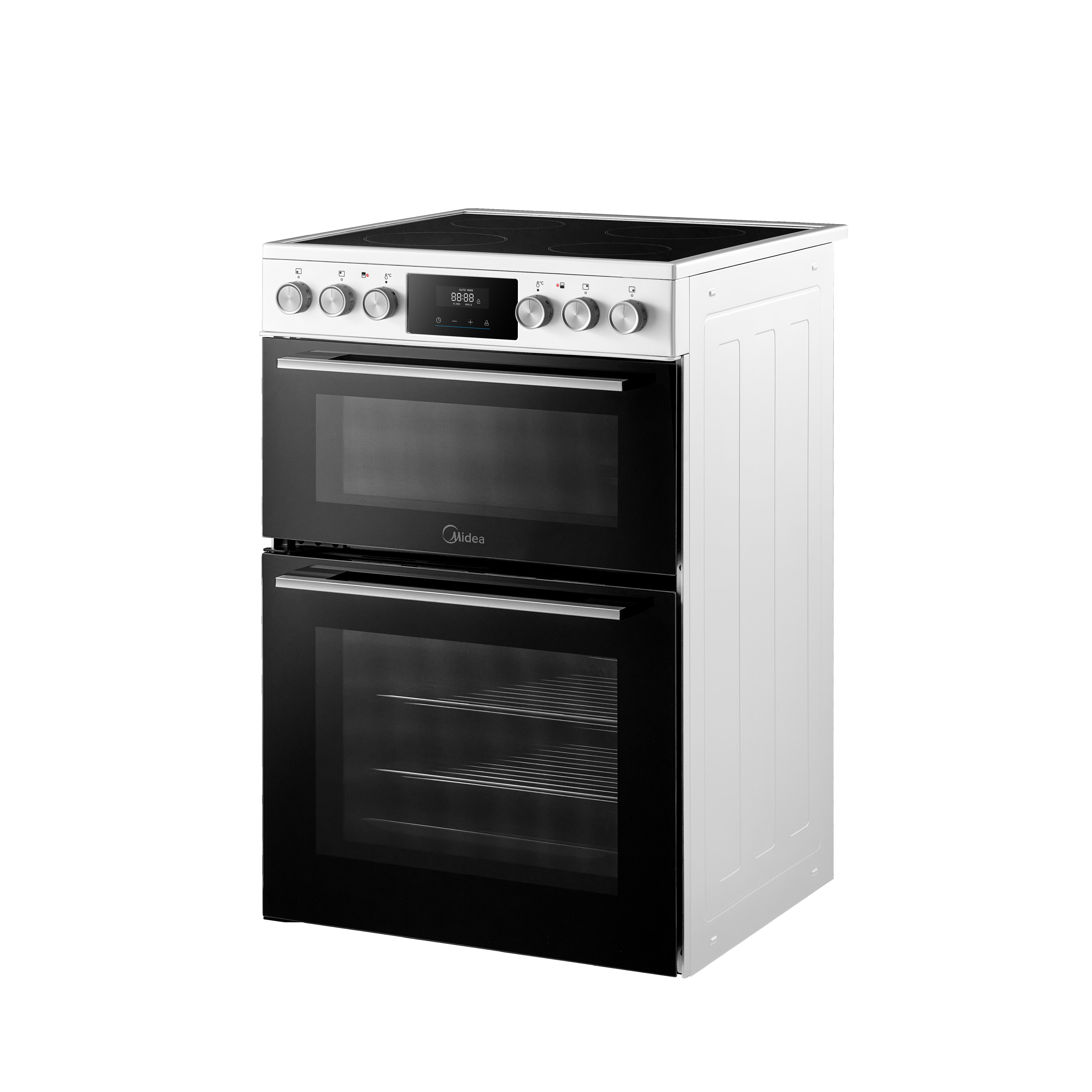 Midea MFO24EME4R118-WH 60cm Double Oven Cooker with Ceramic Hob - White thumbnail image