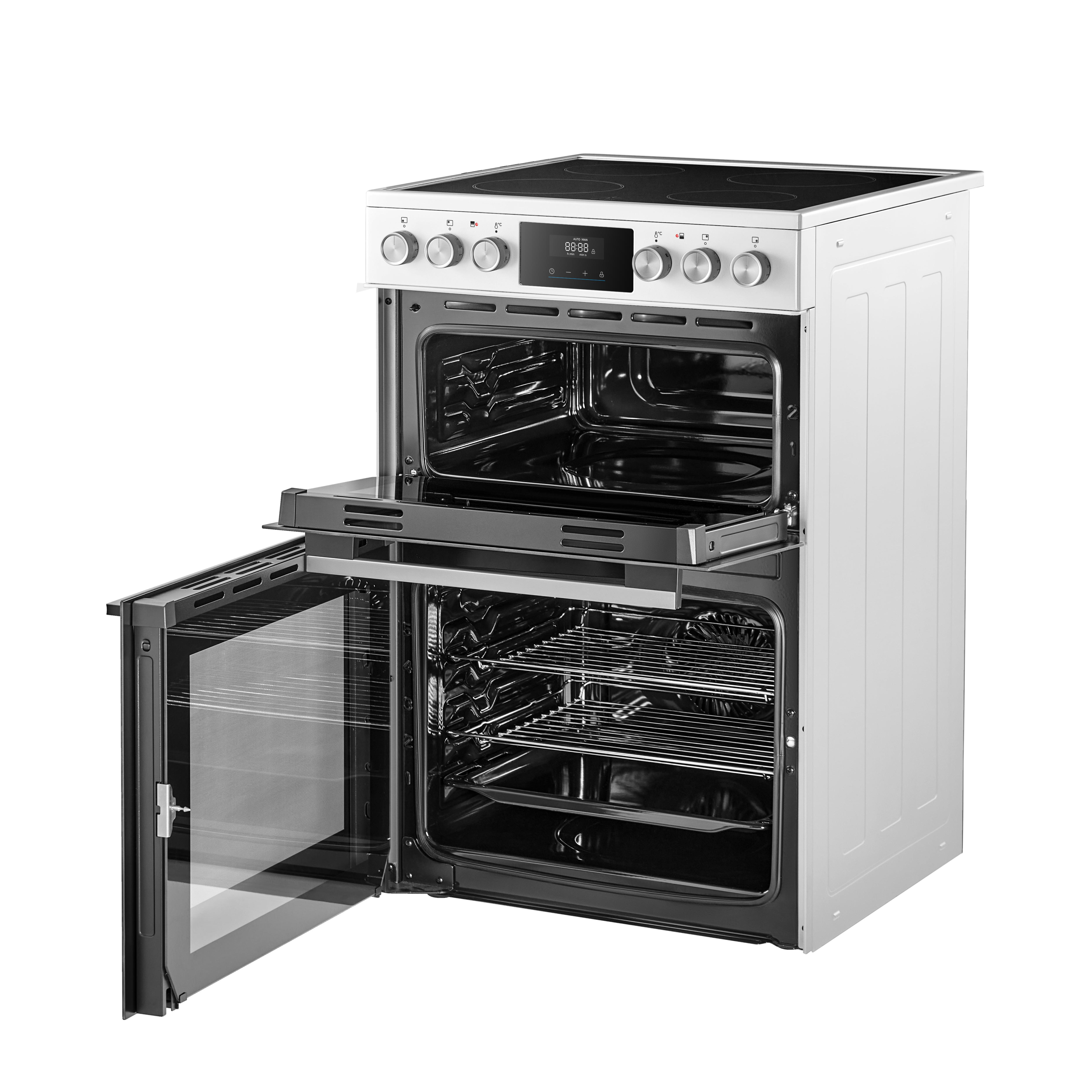 Midea MFO24EME4R118-WH 60cm Double Oven Cooker with Ceramic Hob - White thumbnail image
