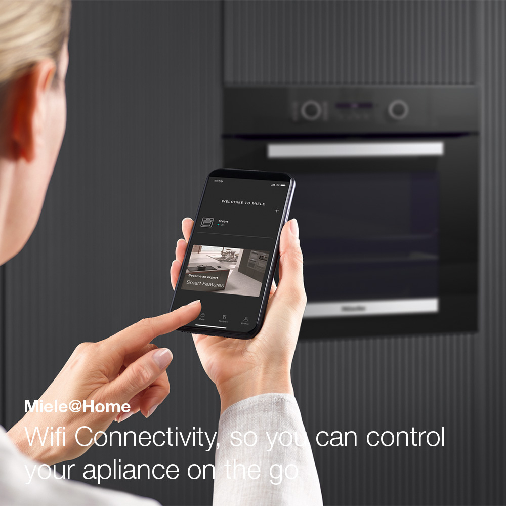 Miele H 2465 BP 59.5cm Built In Electric Single Oven - Black & Stainless Steel thumbnail image