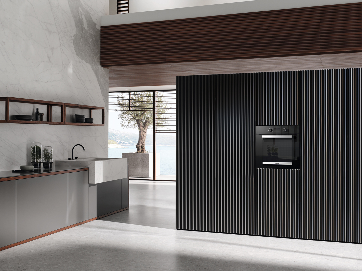 Miele H 2465 BP 59.5cm Built In Electric Single Oven - Black & Stainless Steel thumbnail image