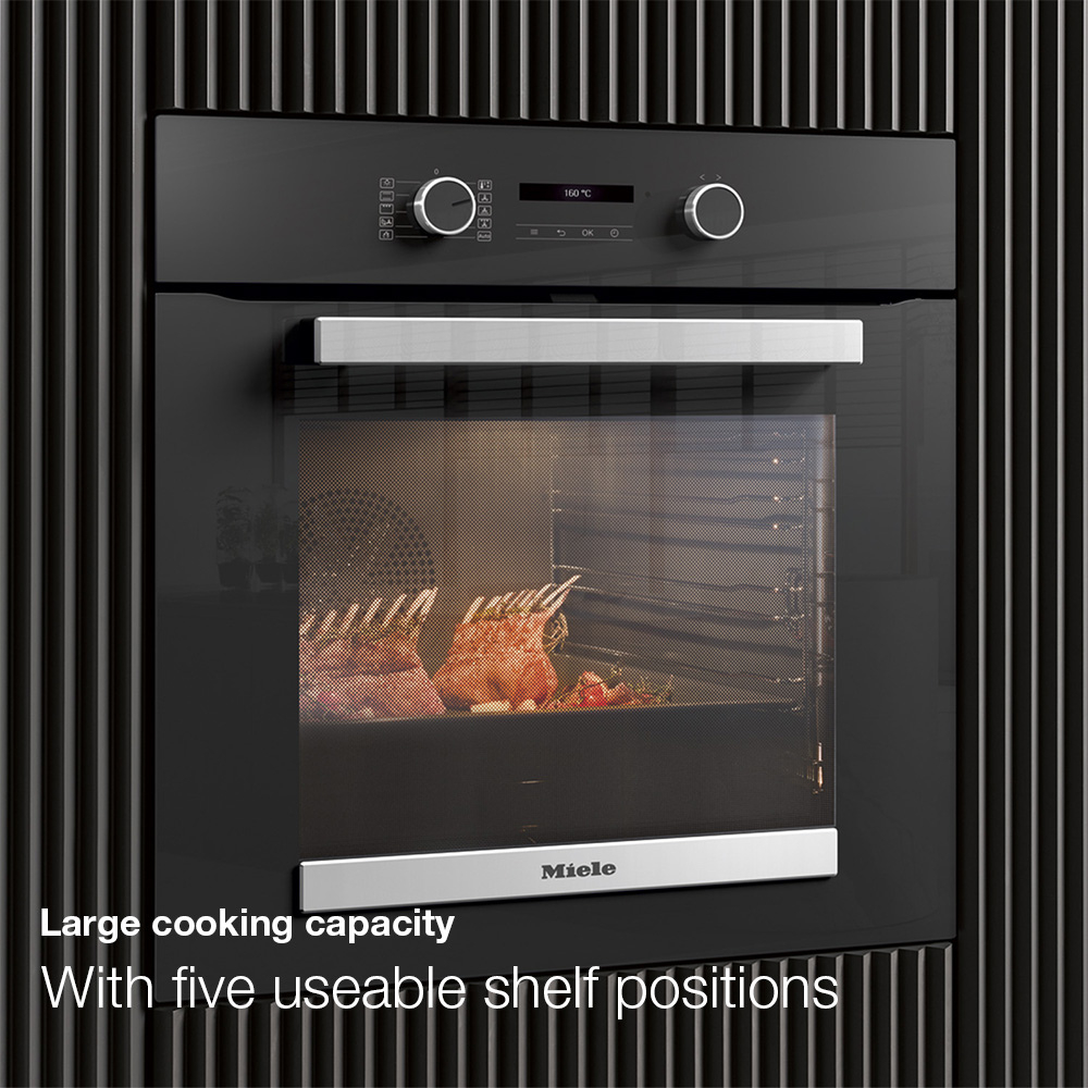 Miele H 2465 BP 59.5cm Built In Electric Single Oven - Black & Stainless Steel thumbnail image