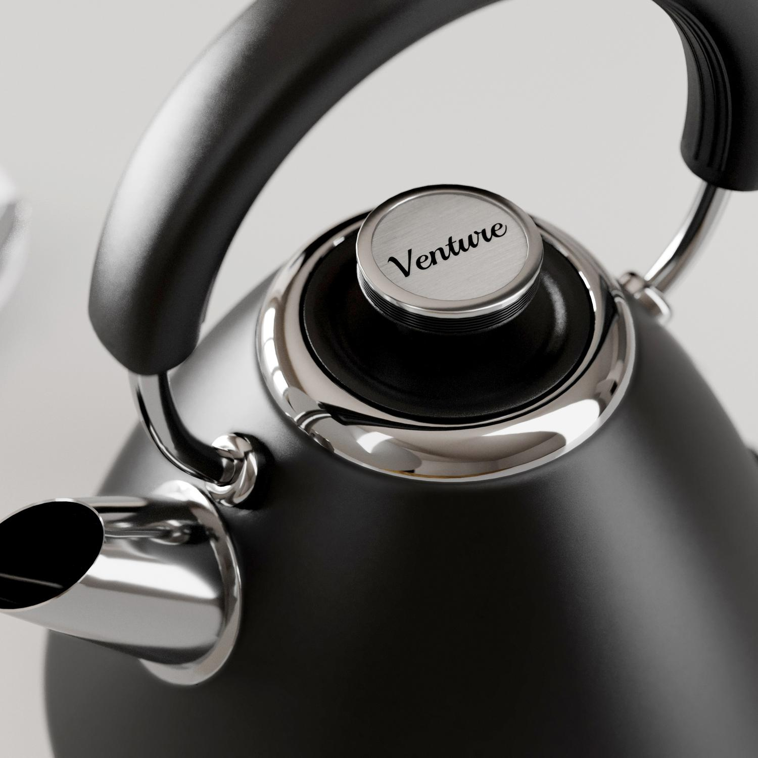 Morphy Richards 100131 1.5 Litres Venture Pyramid Rapid Boil Kettle - Black thumbnail image