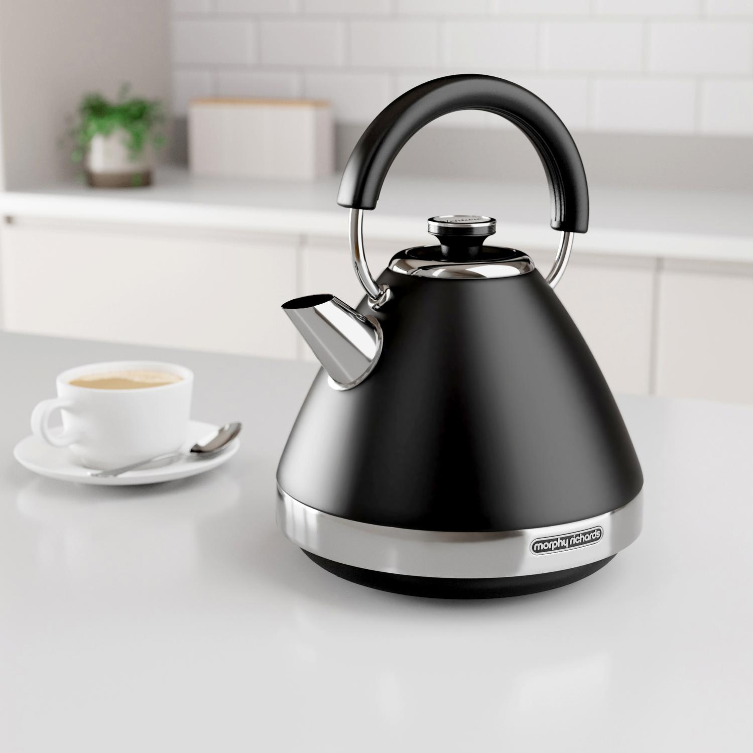 Morphy Richards 100131 1.5 Litres Venture Pyramid Rapid Boil Kettle - Black thumbnail image