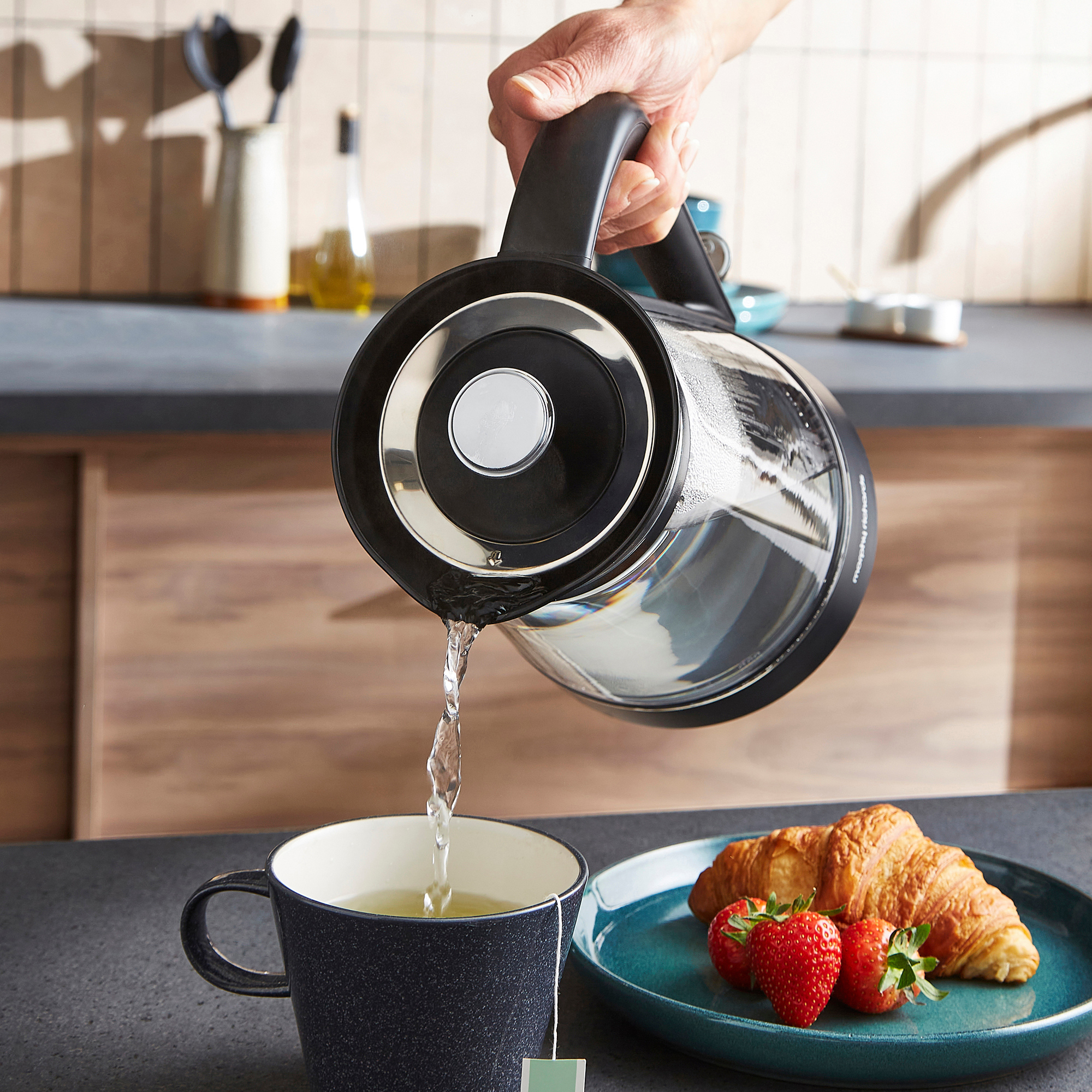 Morphy Richards 1.7 Litres Glass Jug Kettle - Black/Chrome/Clear thumbnail image