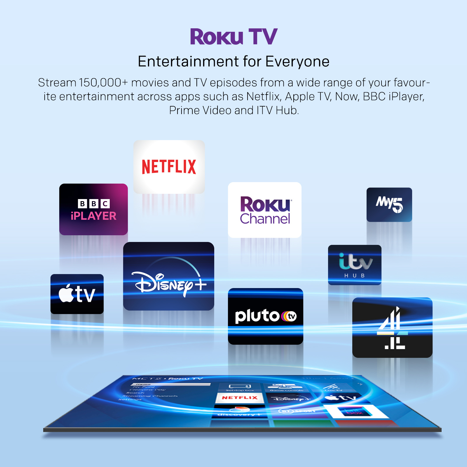 Metz 43MQF7500ZUK 43" 4K QLED Roku TV - Black thumbnail image