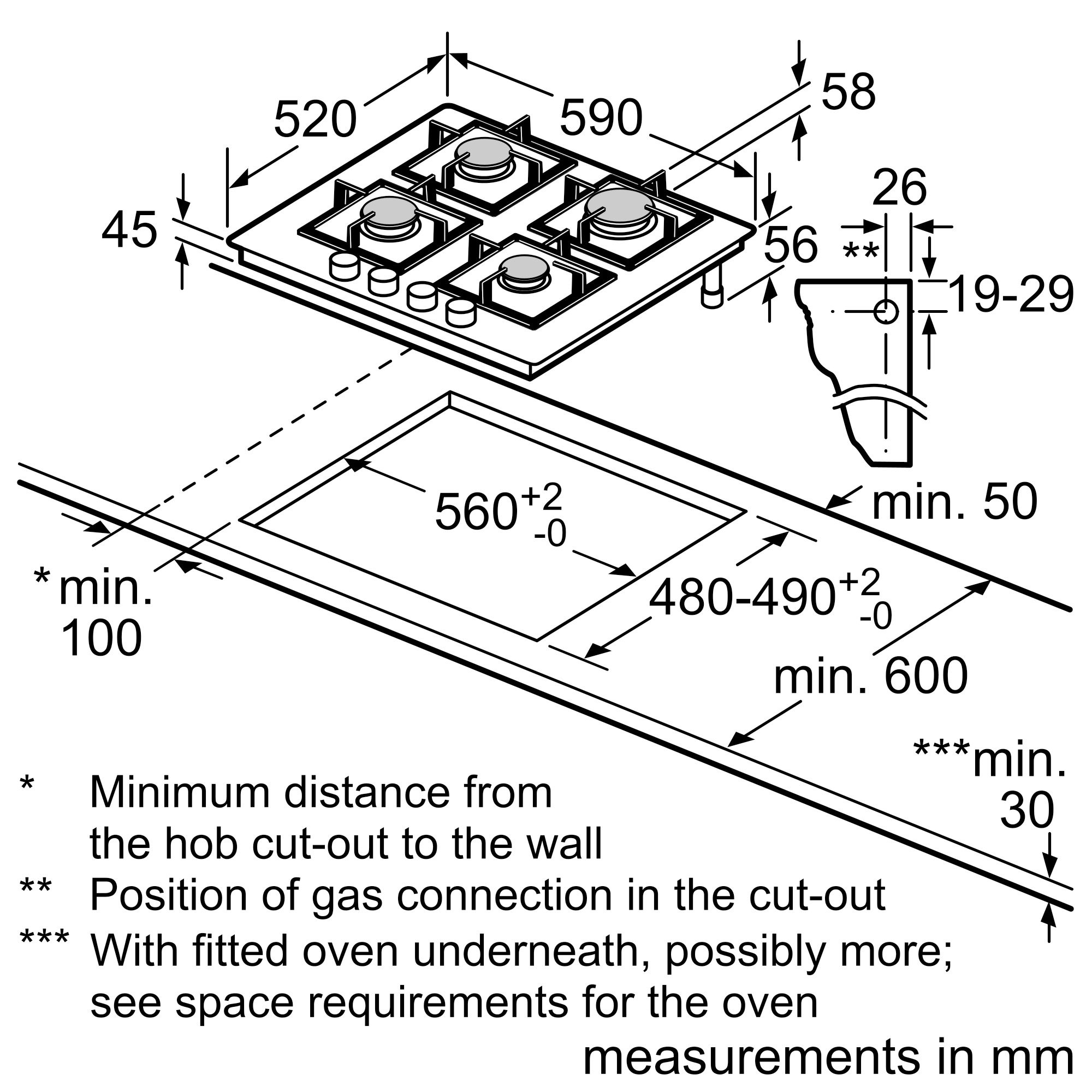 Neff T26PIP4S0 59cm Gas Hob thumbnail image