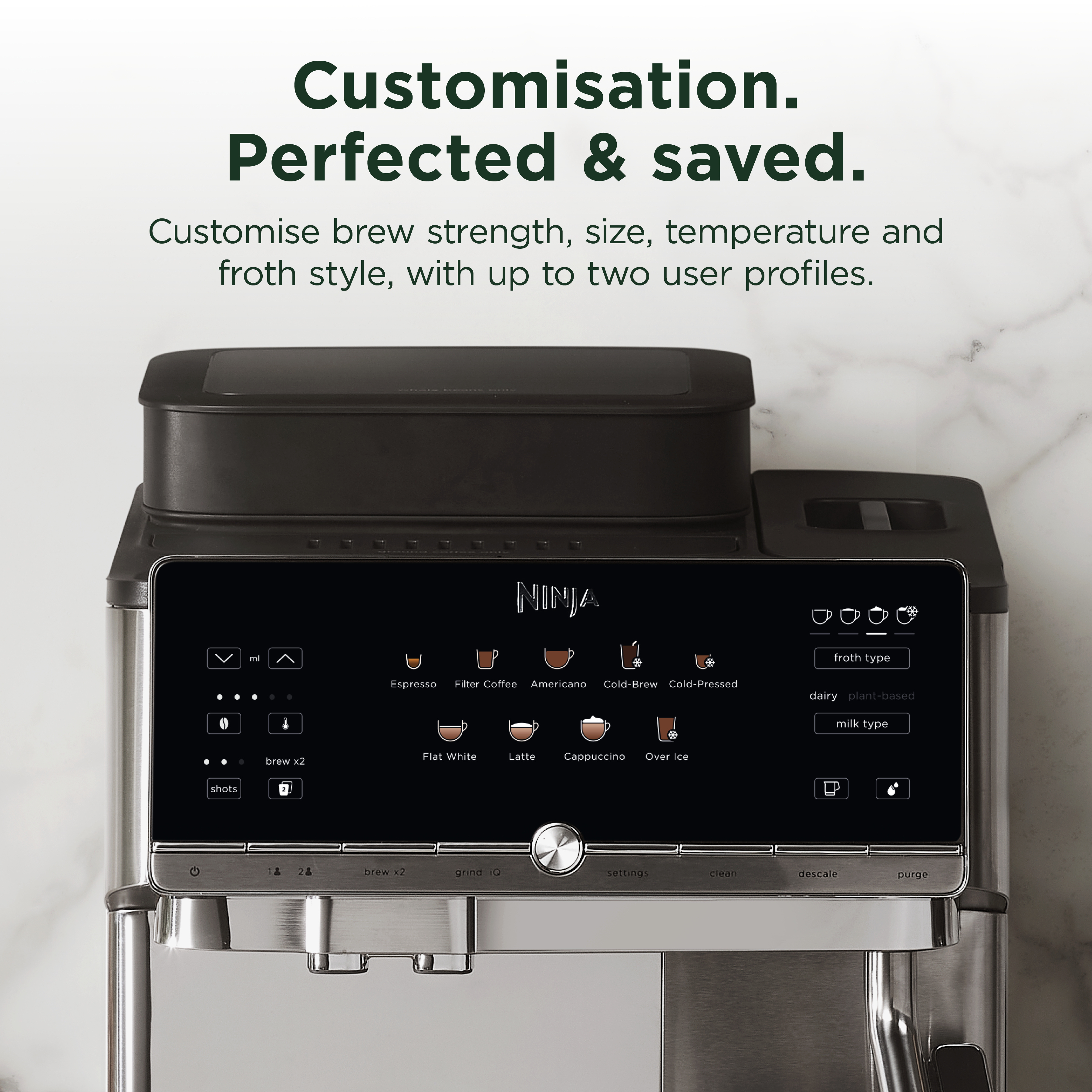 Ninja AE1001UK AutoBarista Coffee Machine - Black/ Stainless Steel thumbnail image