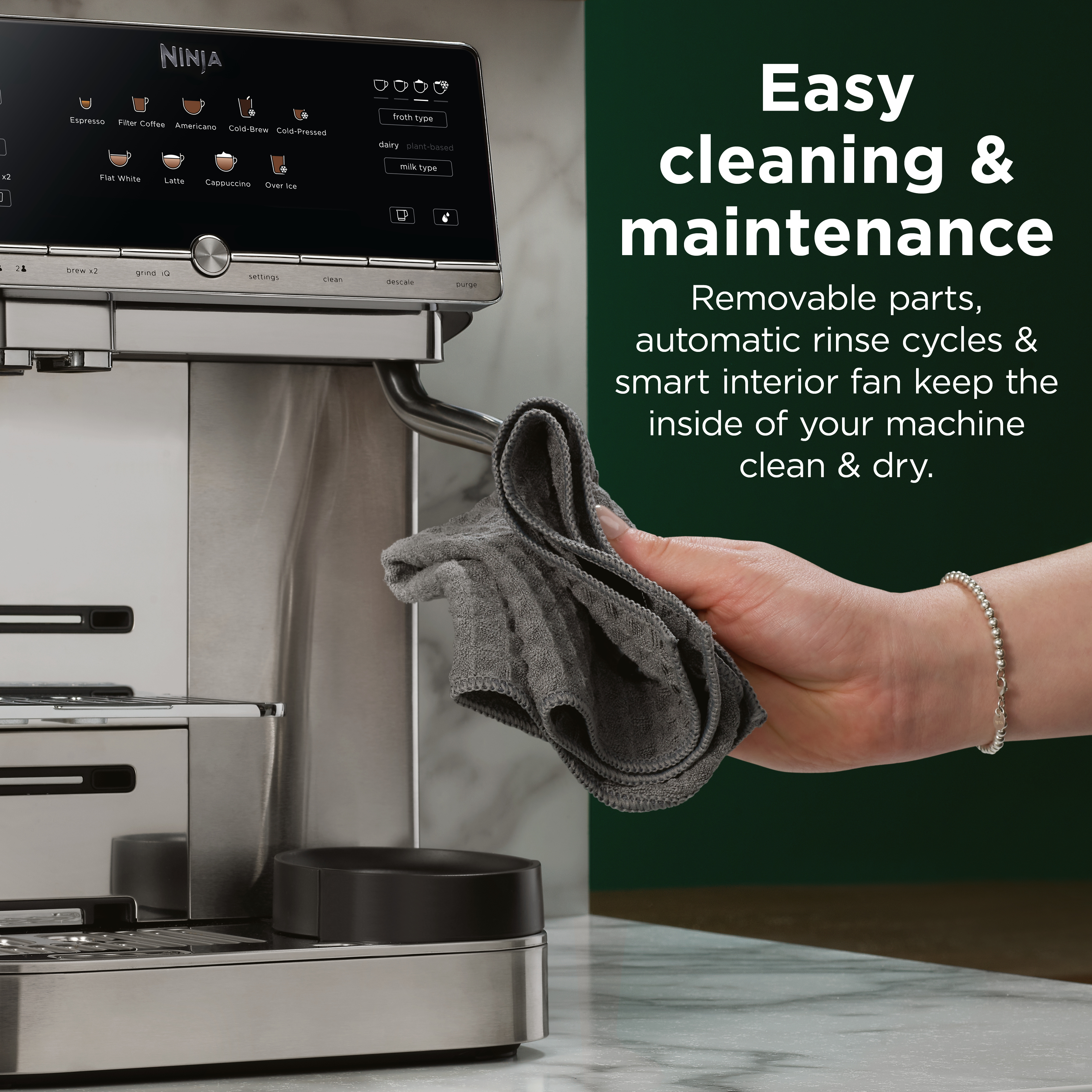 Ninja AE1001UK AutoBarista Coffee Machine - Black/ Stainless Steel thumbnail image
