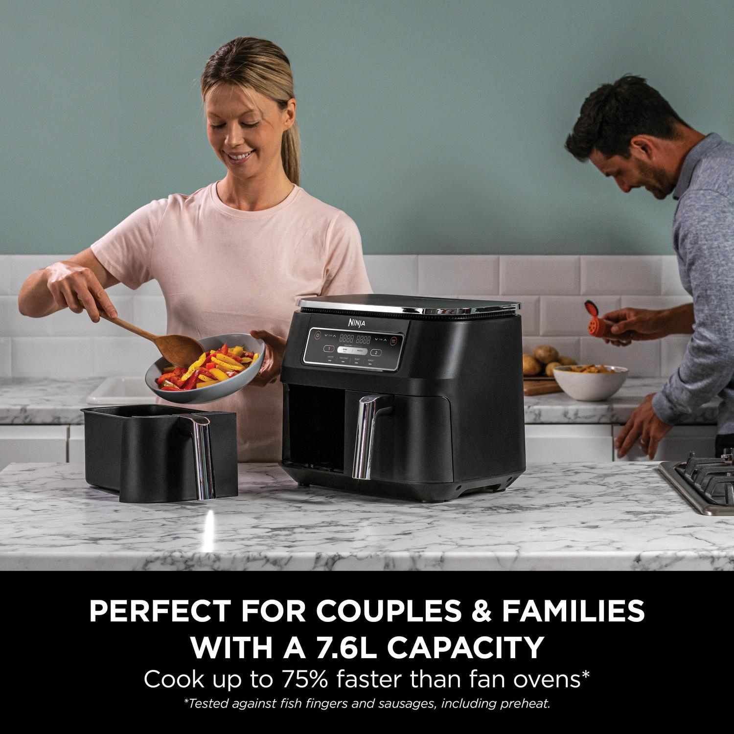 Ninja AF200UK Foodi 4-in-1 Dual Zone 7.6L Air Fryer - Black thumbnail image