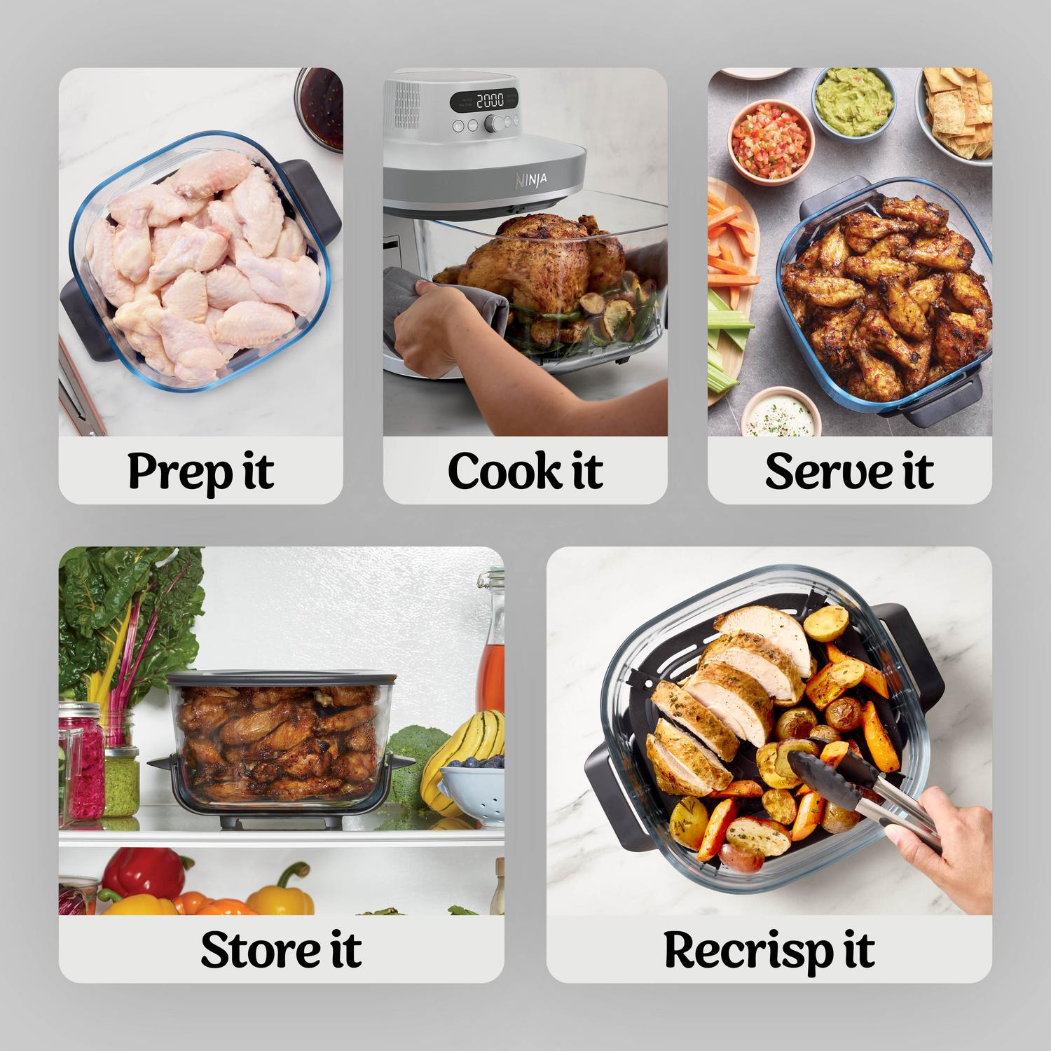 Ninja AS090UKWH CRISPi PRO 5-in-1 Glass Air Fryer - White thumbnail image