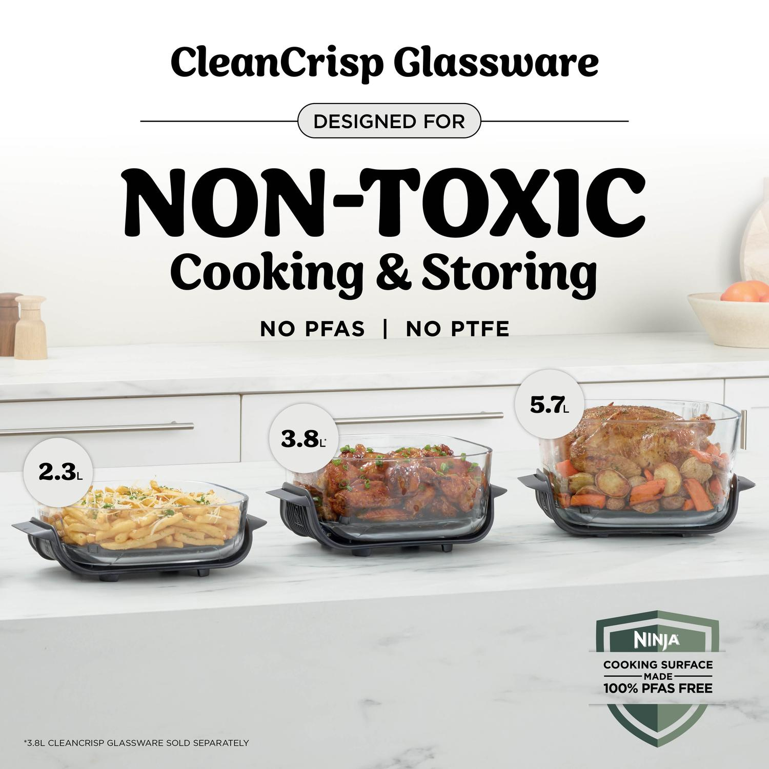 Ninja AS090UKWH CRISPi PRO 5-in-1 Glass Air Fryer - White thumbnail image