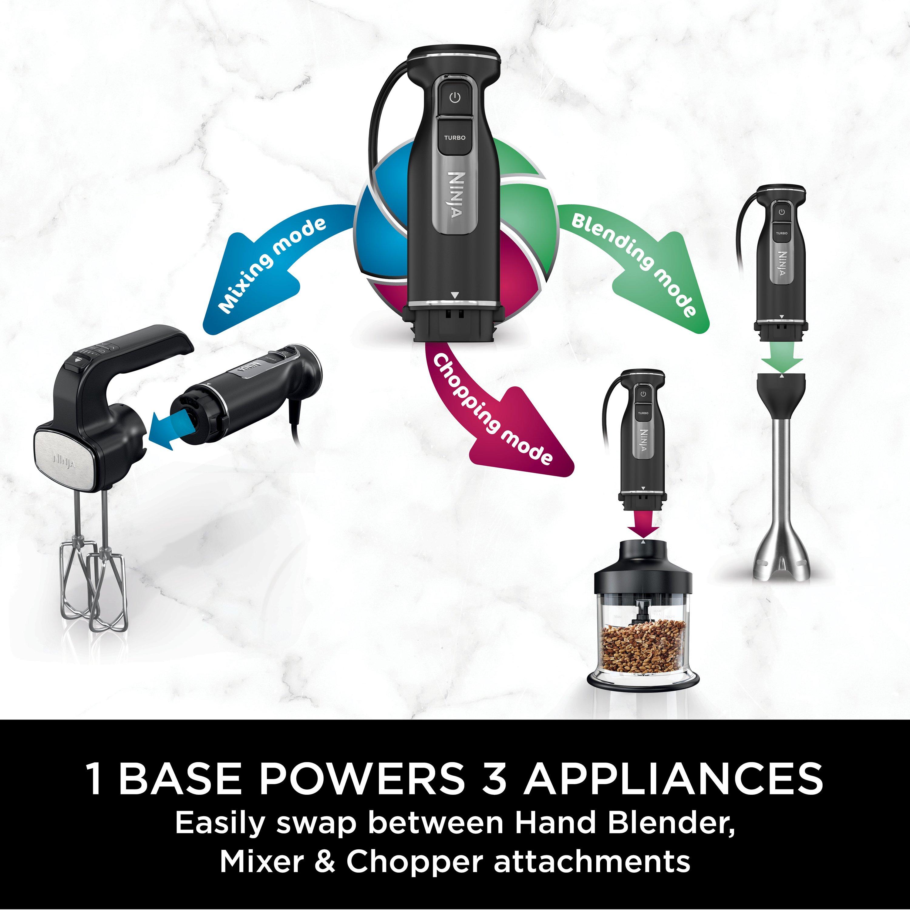 Ninja CI100UK Foodi 3-in-1 Hand Blender- Mixer & Chopper - Black thumbnail image