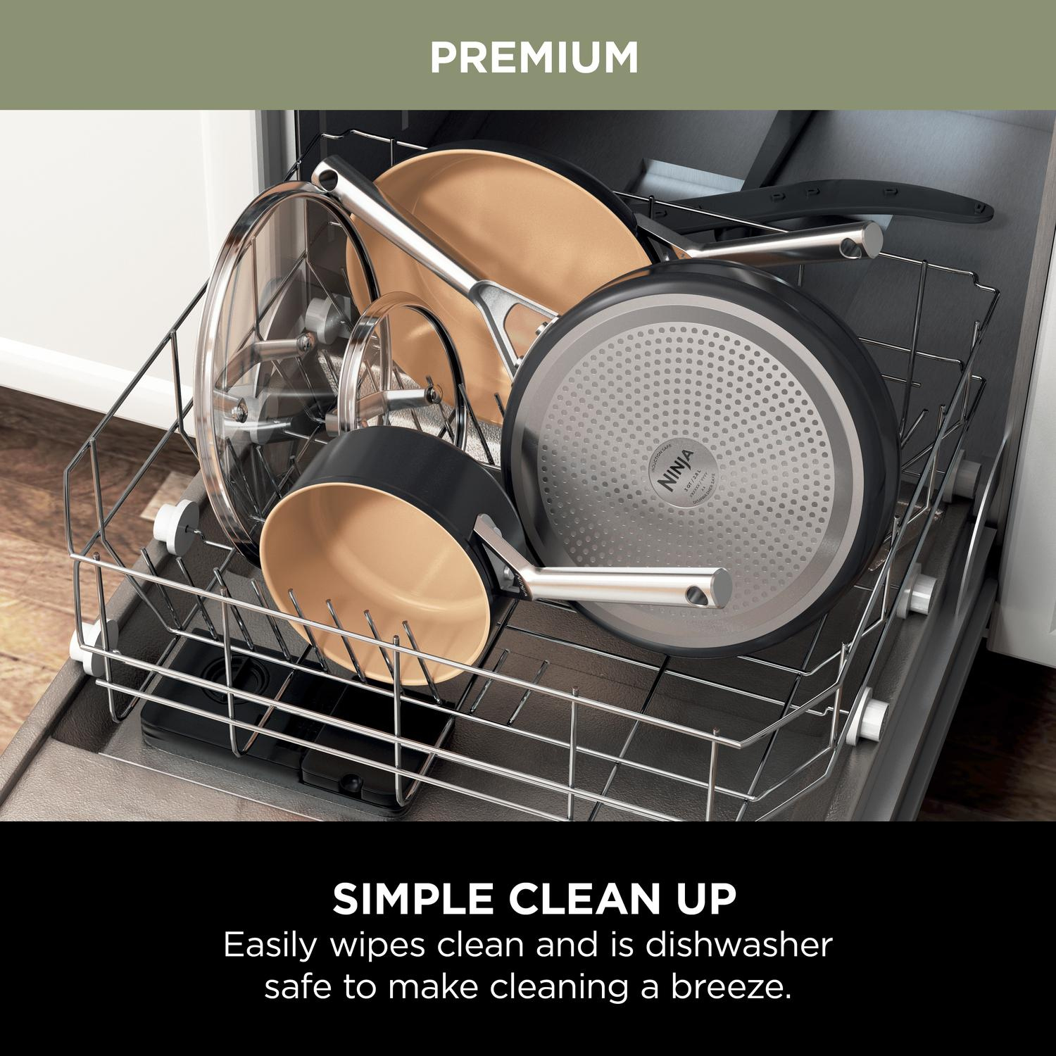 Ninja CW95000UK Ceramic Coated Cookware 5-Piece Set - Apricot & Grey thumbnail image