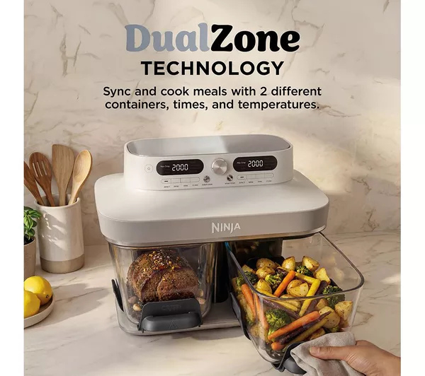 Ninja DD102UKIV2 Dual Zone 8-in-1 Function Glass Air Fryer - Bone thumbnail image