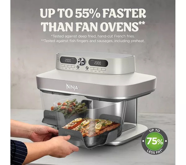Ninja DD102UKIV2 Dual Zone 8-in-1 Function Glass Air Fryer - Bone thumbnail image