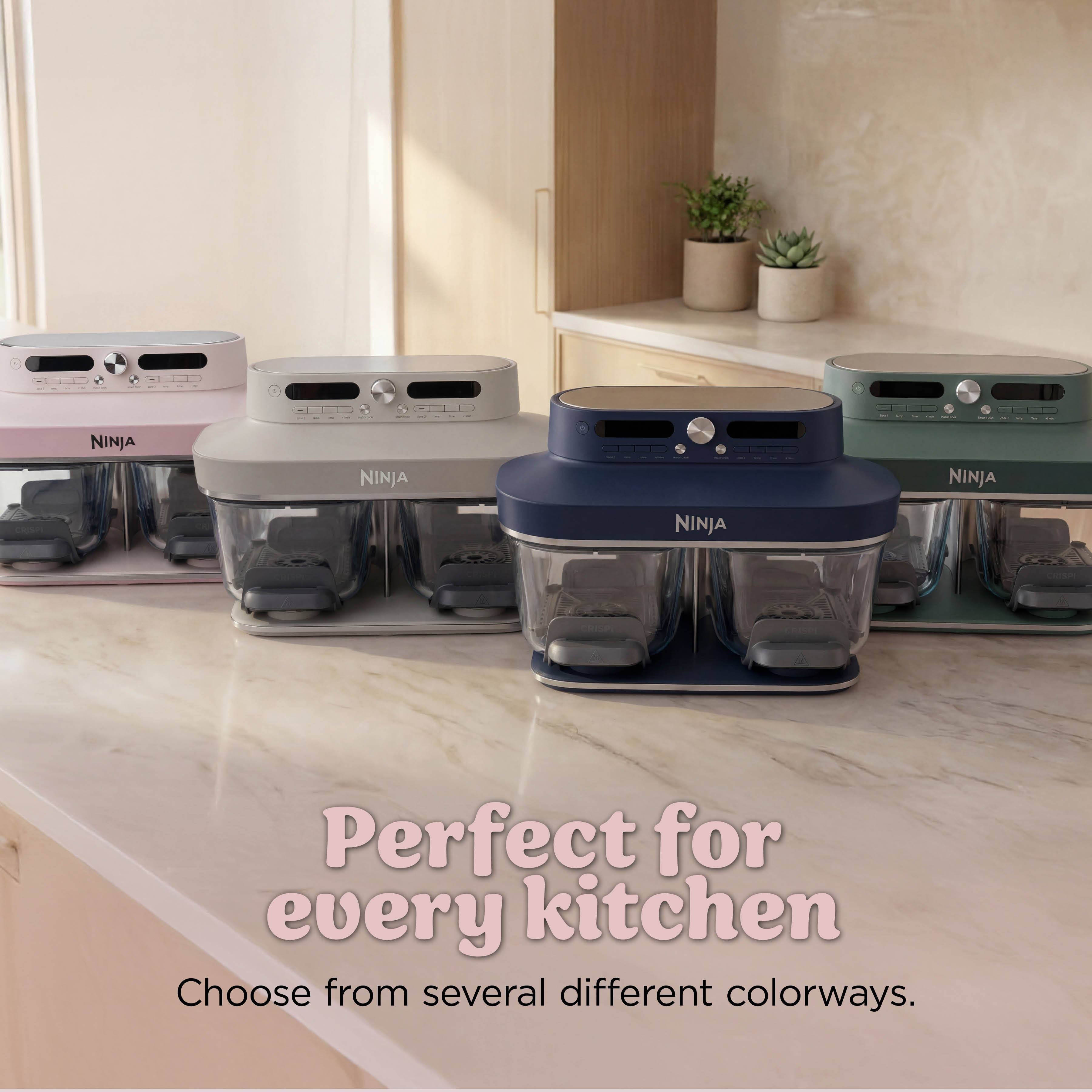 Ninja DD102UKPK1 Dual Zone 8-in-1 Function Glass Air Fryer - Rose Quartz thumbnail image