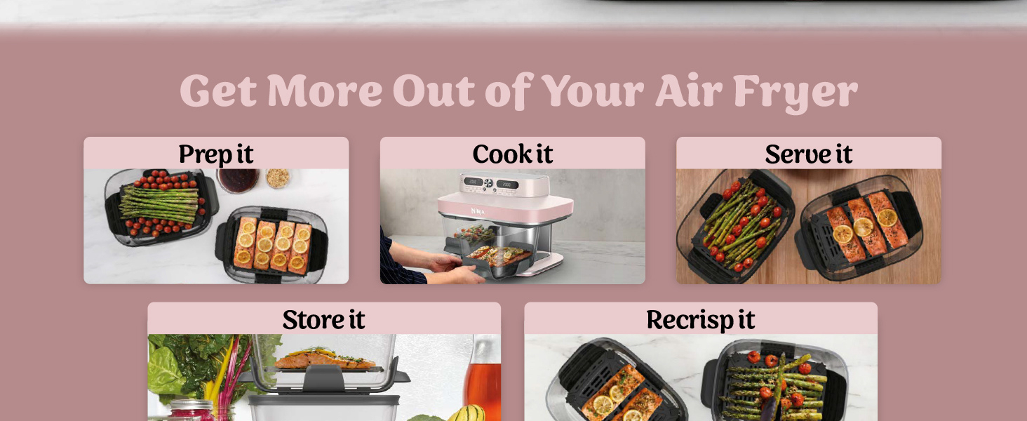 Ninja DD102UKPK1 Dual Zone 8-in-1 Function Glass Air Fryer - Rose Quartz thumbnail image