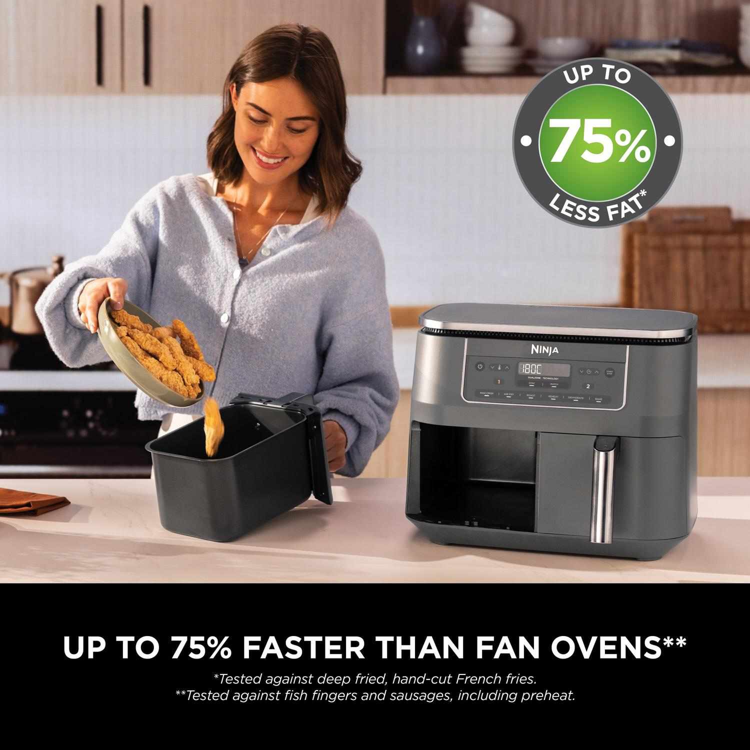 Ninja DZ300UK 7.6 litre 6-in-1 Dual Zone Air Fryer - Gun Metal Grey thumbnail image
