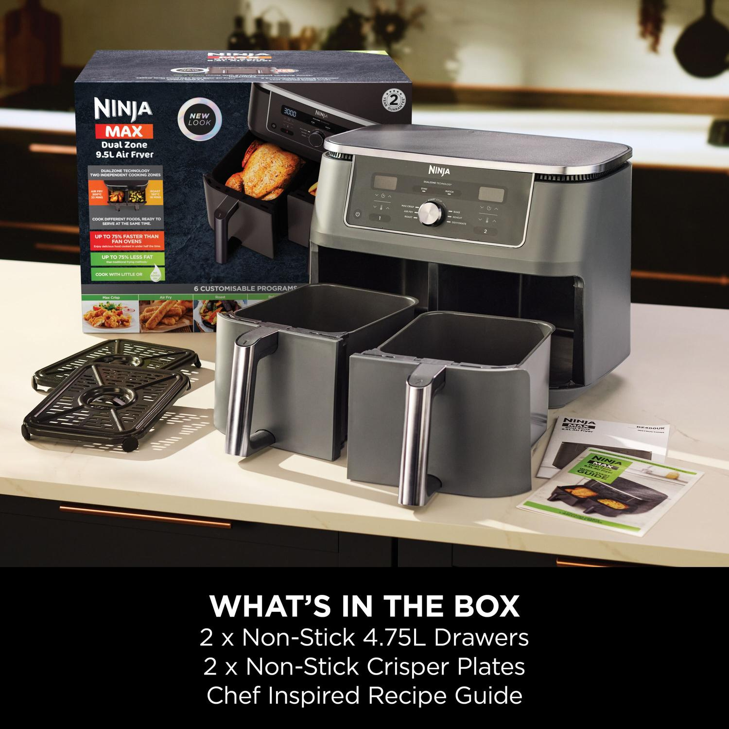 Ninja DZ400UK 9.5 litre MAX 6-in-1 Dual Zone Air Fryer - Gun Metal Grey thumbnail image