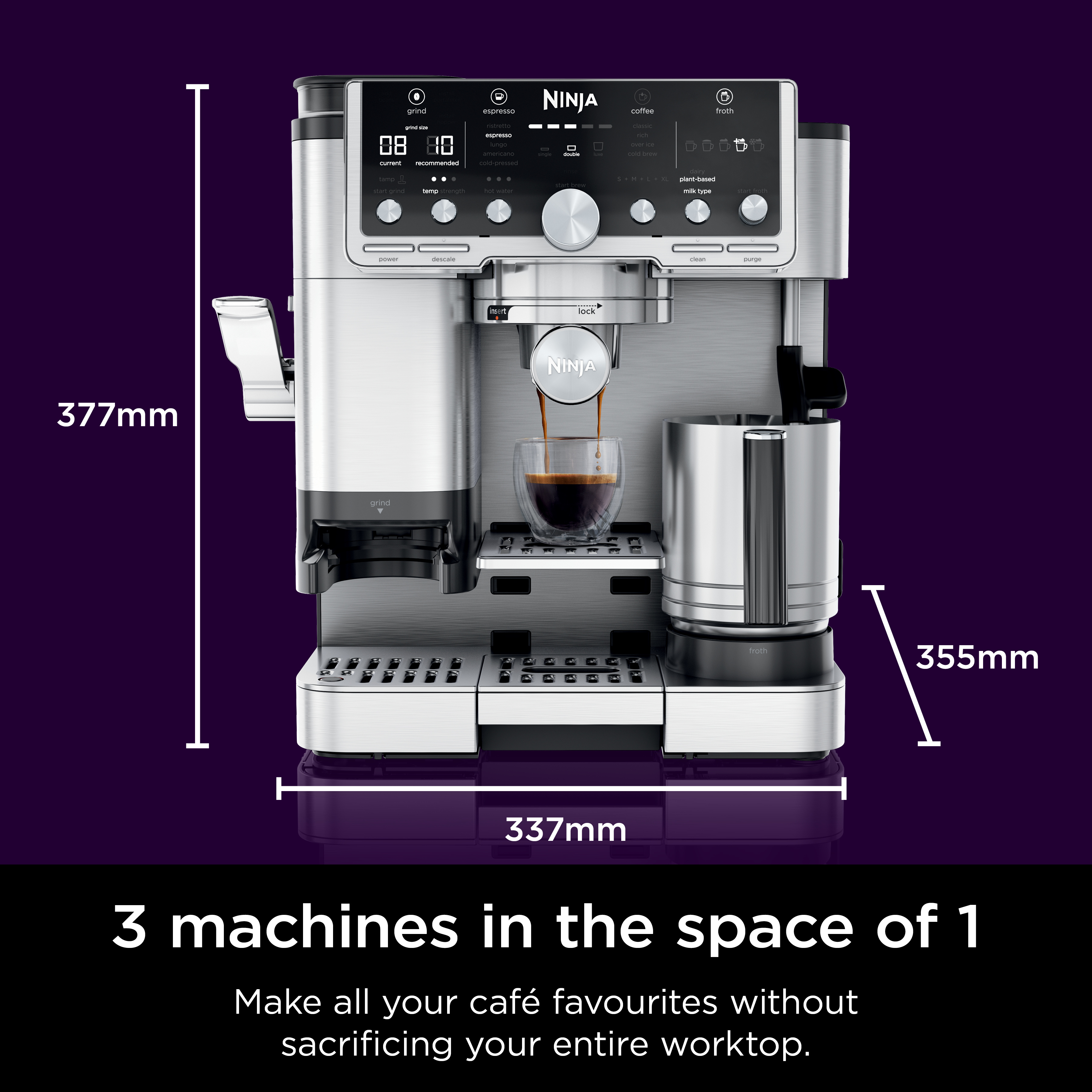 Ninja ES701UK Luxe Cafe Pro Series Espresso Machine - Black/Stainless Steel thumbnail image