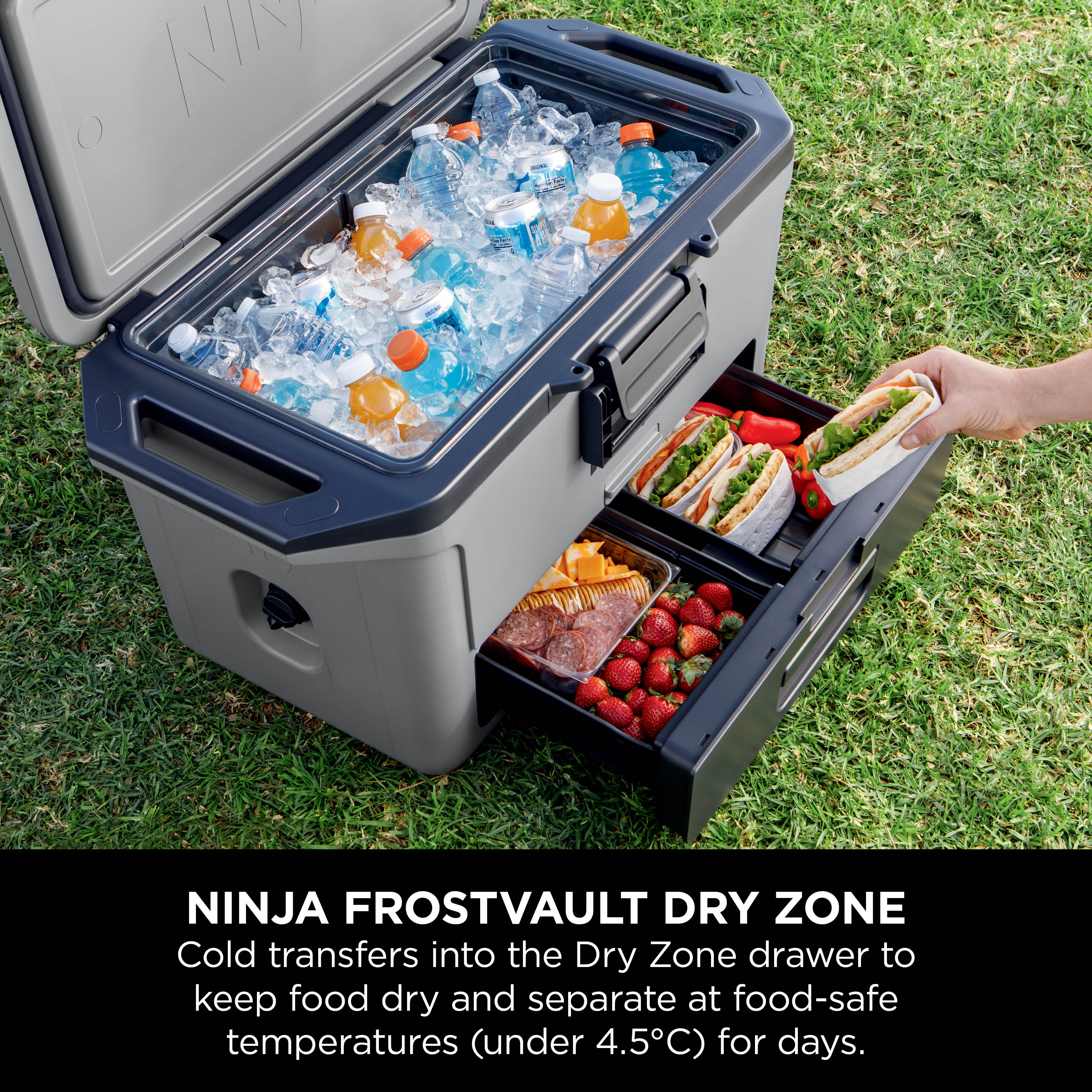 Ninja FB151UKGY FrostVault 50QT/47L Hard Cooler with Dry Zone - Slate Grey thumbnail image