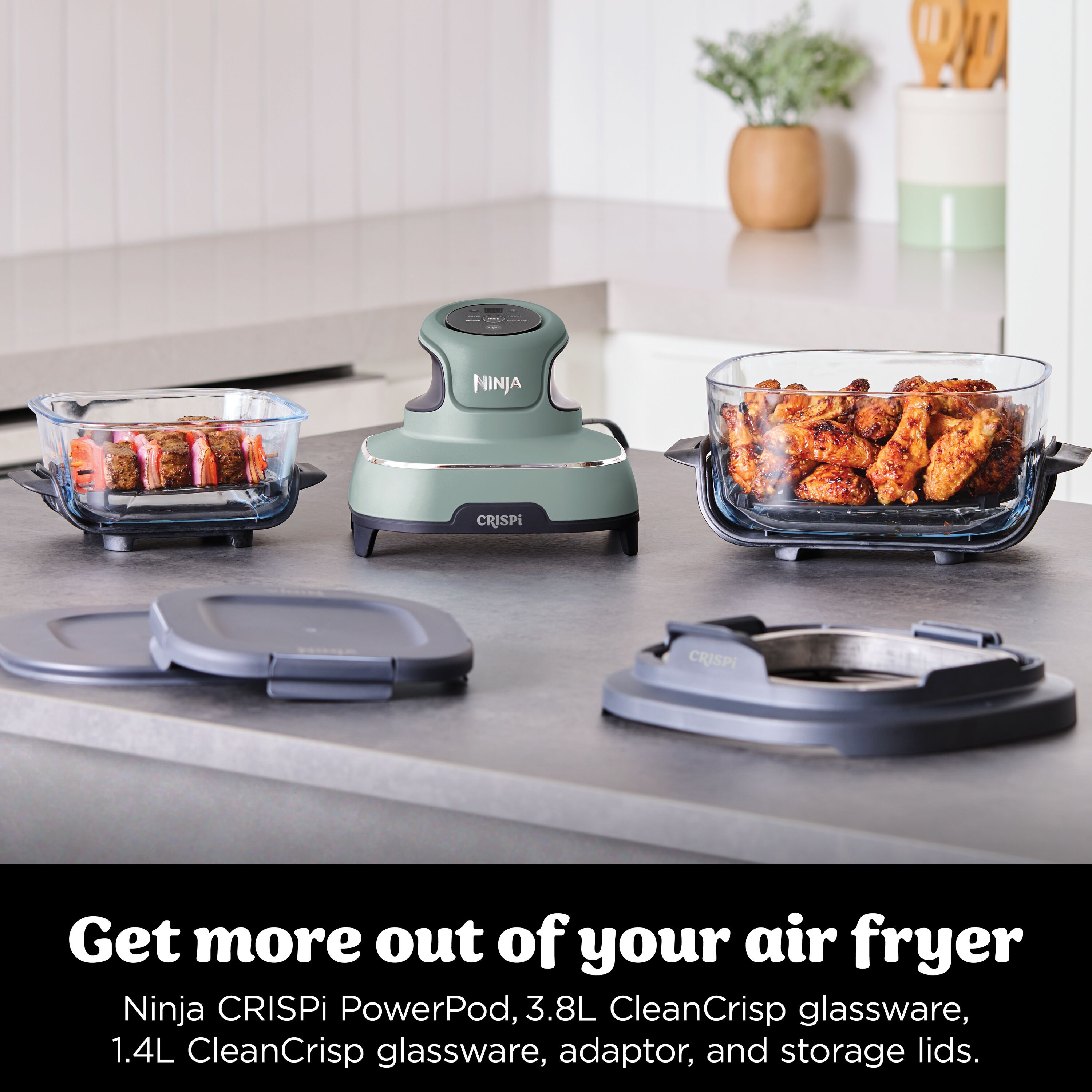Ninja FN101UKSG CRISPi 4-in-1 Portable Air Fryer - Sage Green thumbnail image