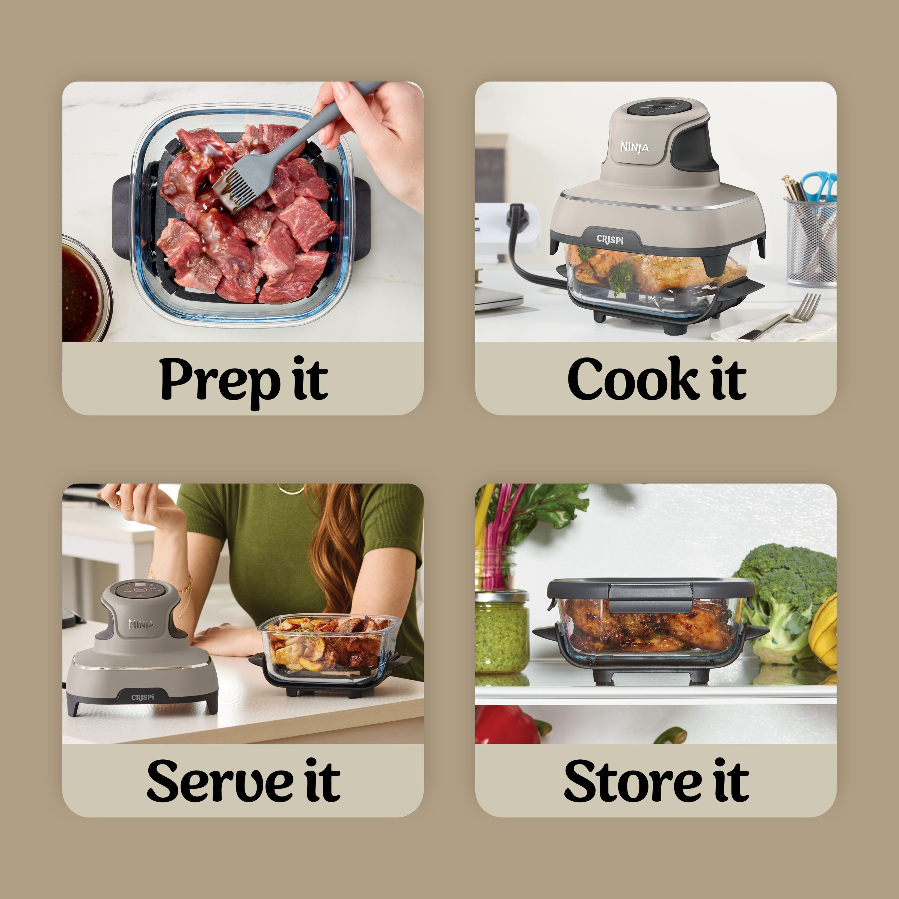 Ninja FN101UKST CRISPi 4-in-1 Portable Air Fryer Stone Colour thumbnail image