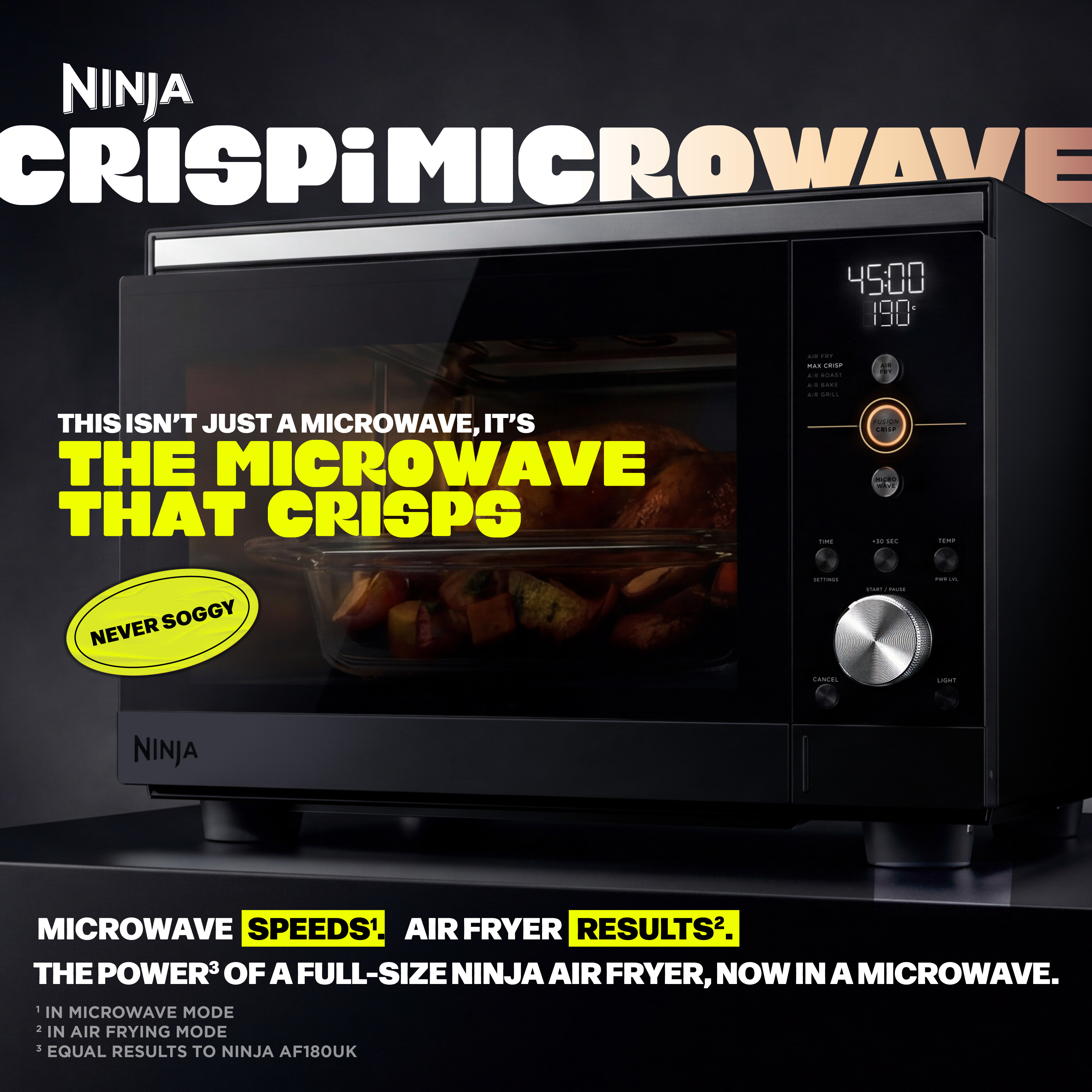 Ninja MW101UKBK1 CRISPi Microwave, Air Fryer & Oven with FusionCrisp Technology - Black thumbnail image