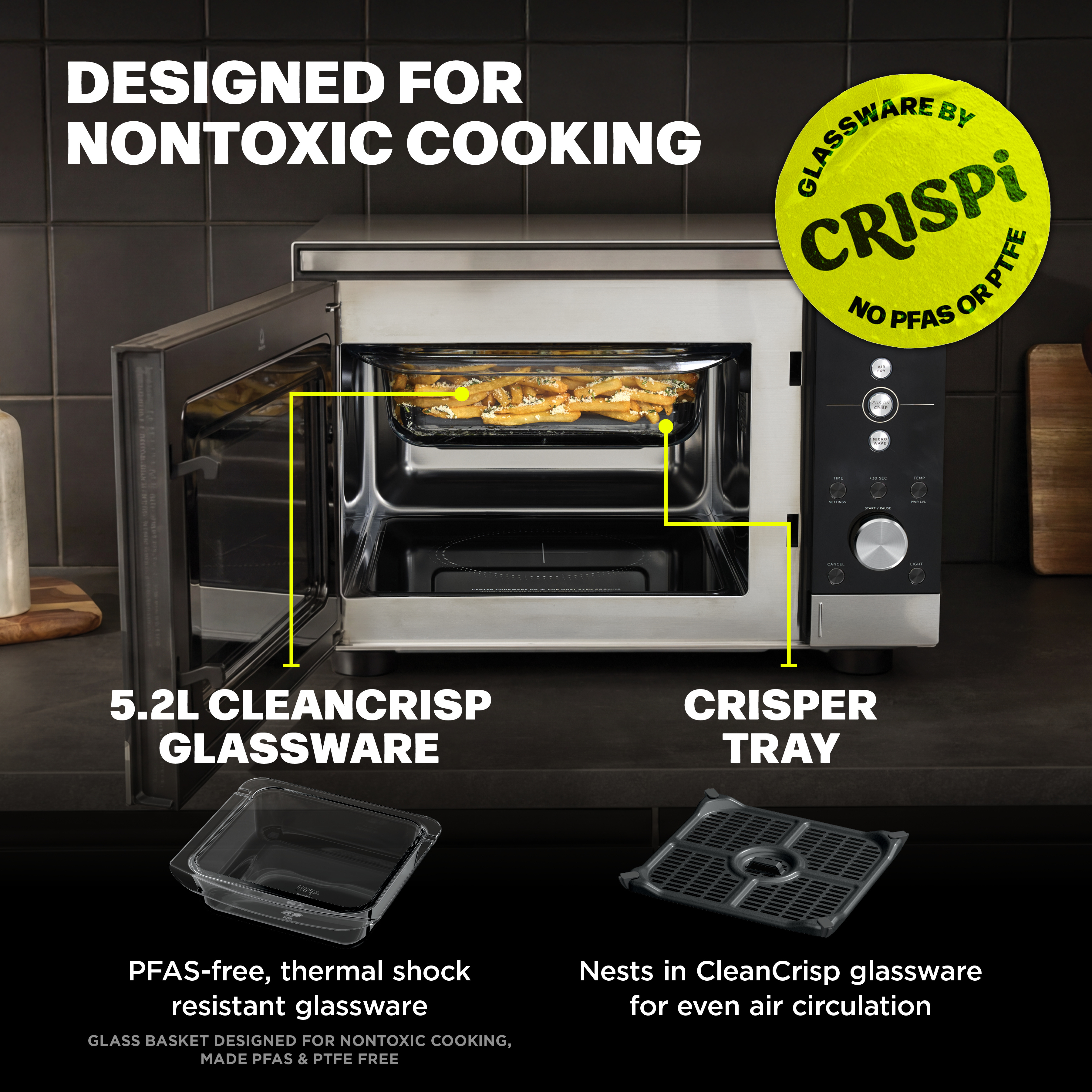 Ninja MW101UKBK1 CRISPi Microwave, Air Fryer & Oven with FusionCrisp Technology - Black thumbnail image