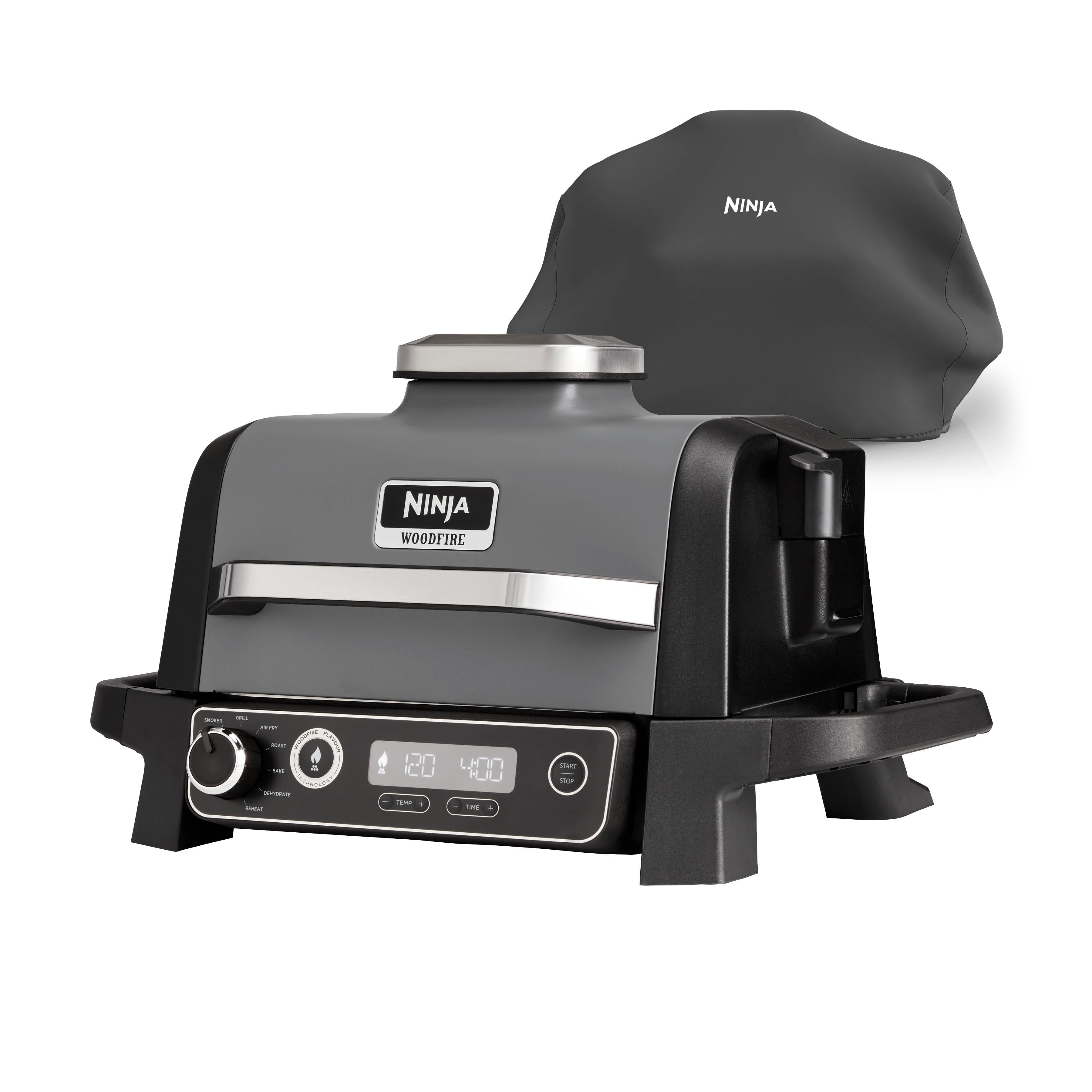 Ninja OG703UK Outdoor Woodfire Electric BBQ Grill & Smoker with Cover - Black thumbnail image