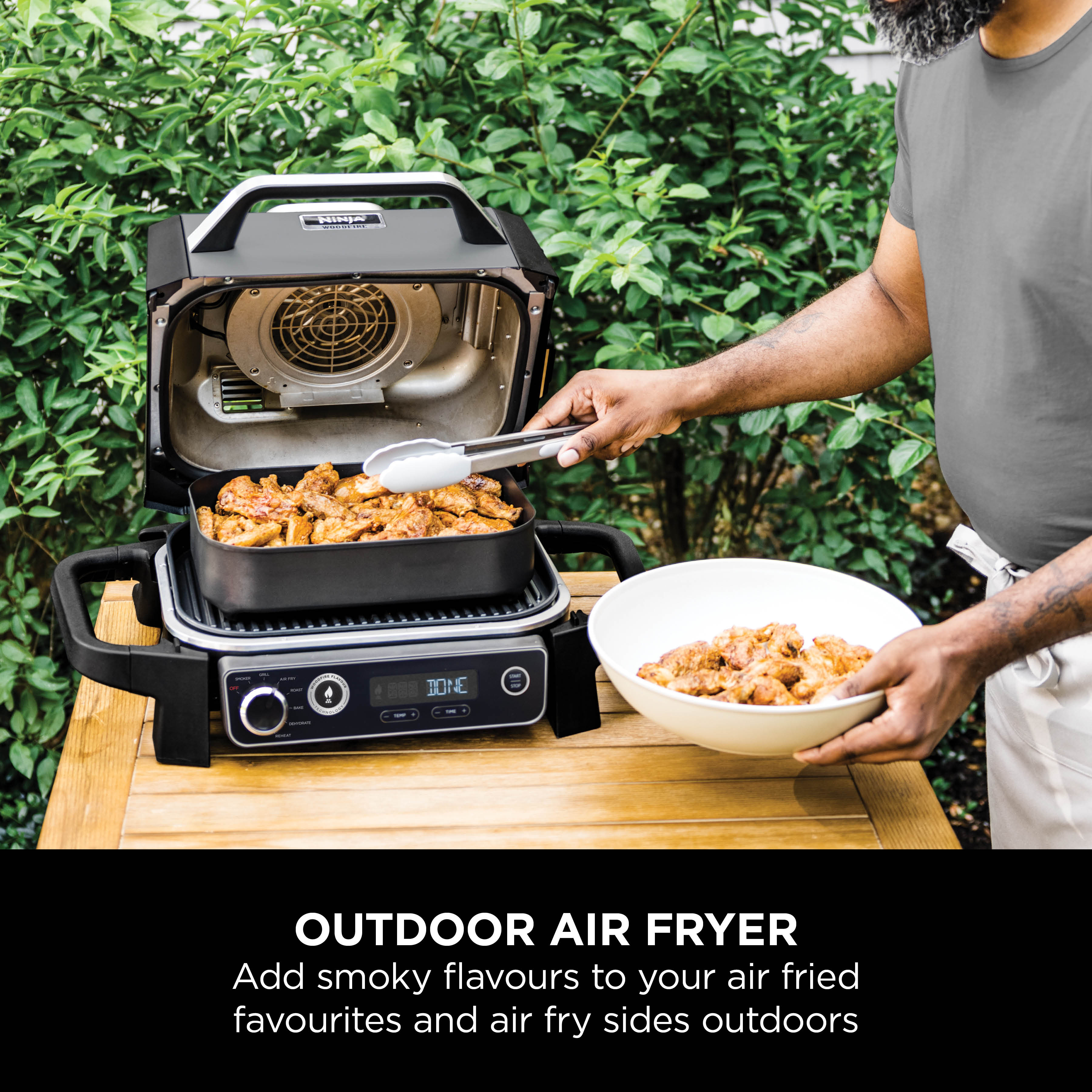 Ninja OG703UK Outdoor Woodfire Electric BBQ Grill & Smoker with Cover - Black thumbnail image