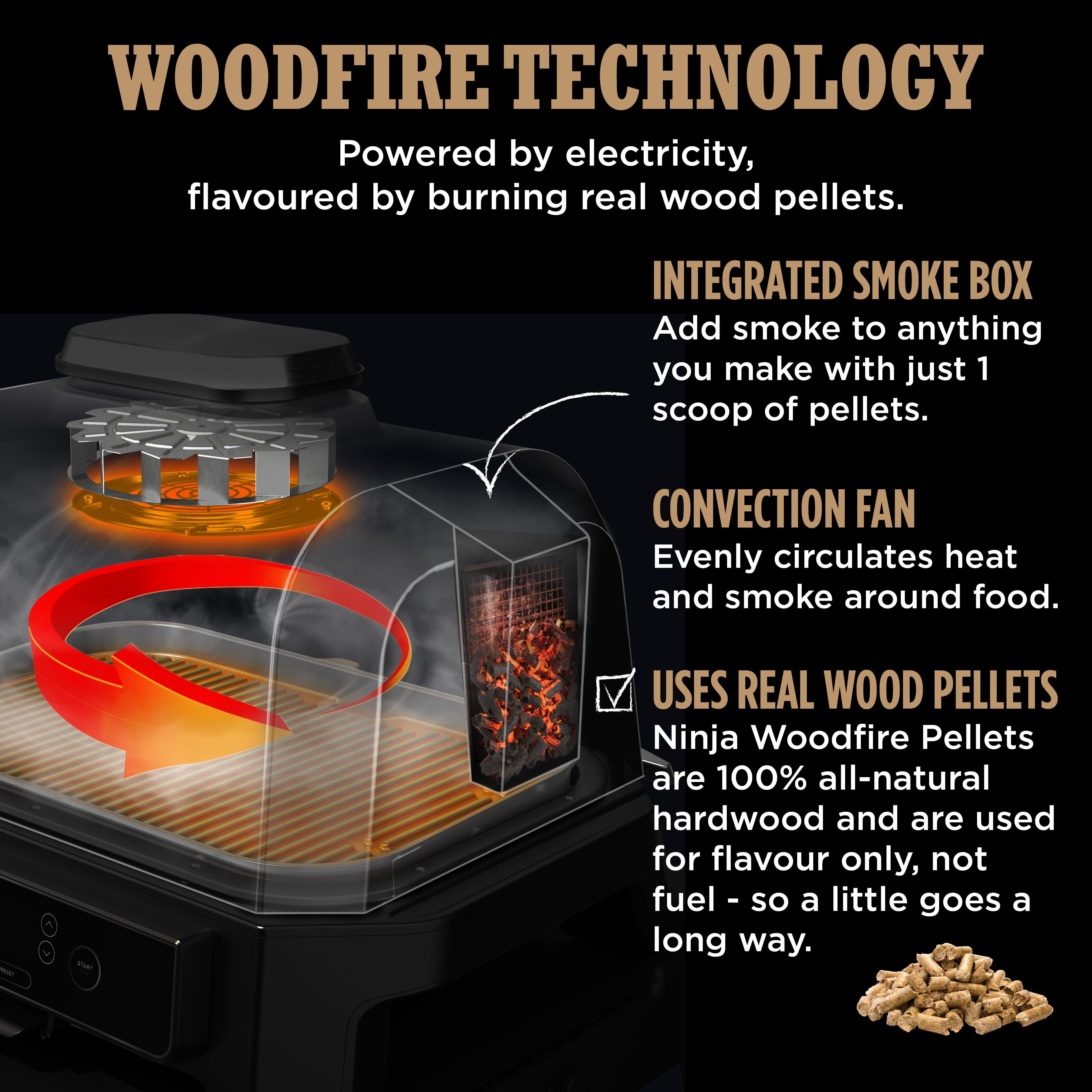 Ninja OG850UK Woodfire XL Electric BBQ Grill & Smoker - Black/Grey thumbnail image