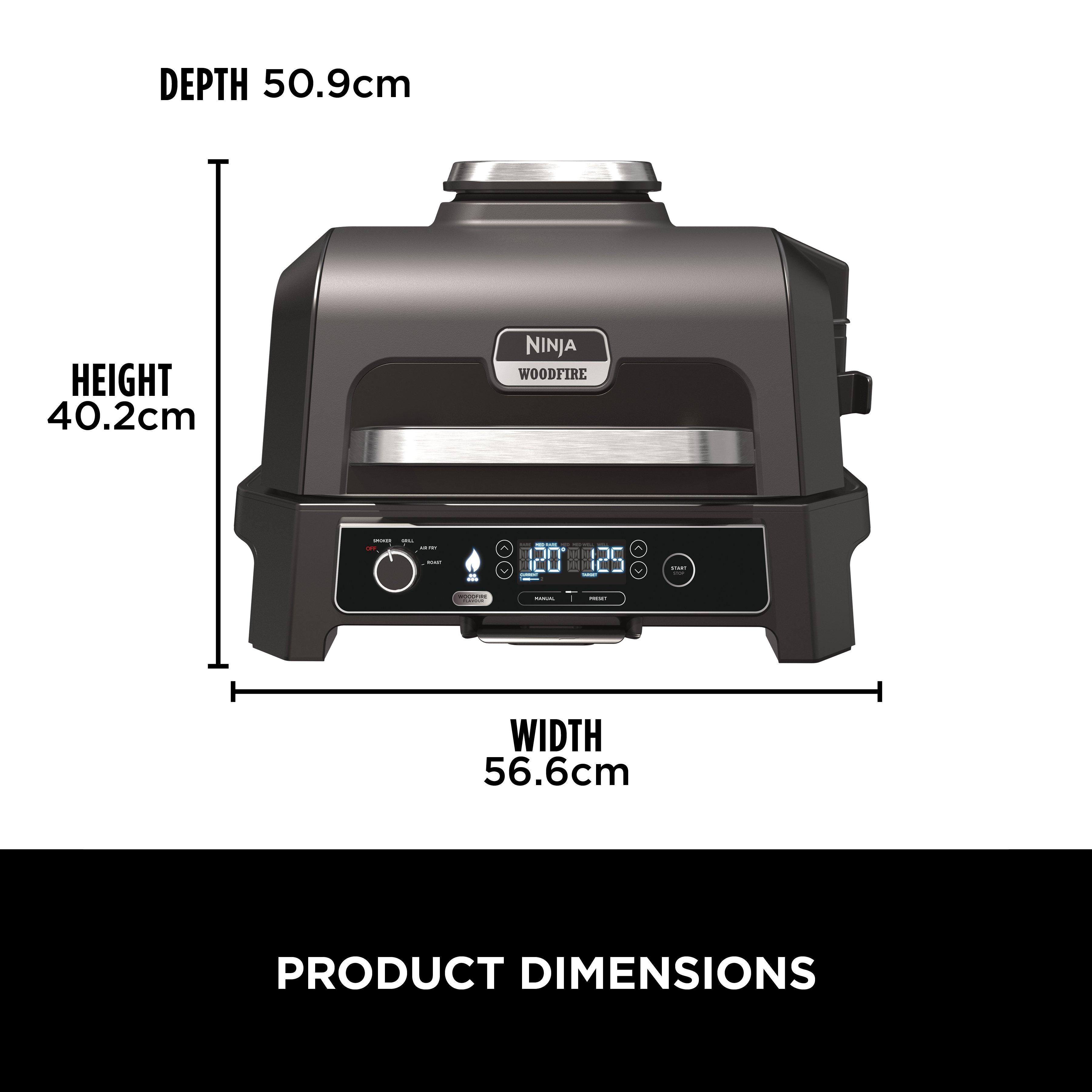 Ninja OG850UK Woodfire XL Electric BBQ Grill & Smoker - Black/Grey thumbnail image