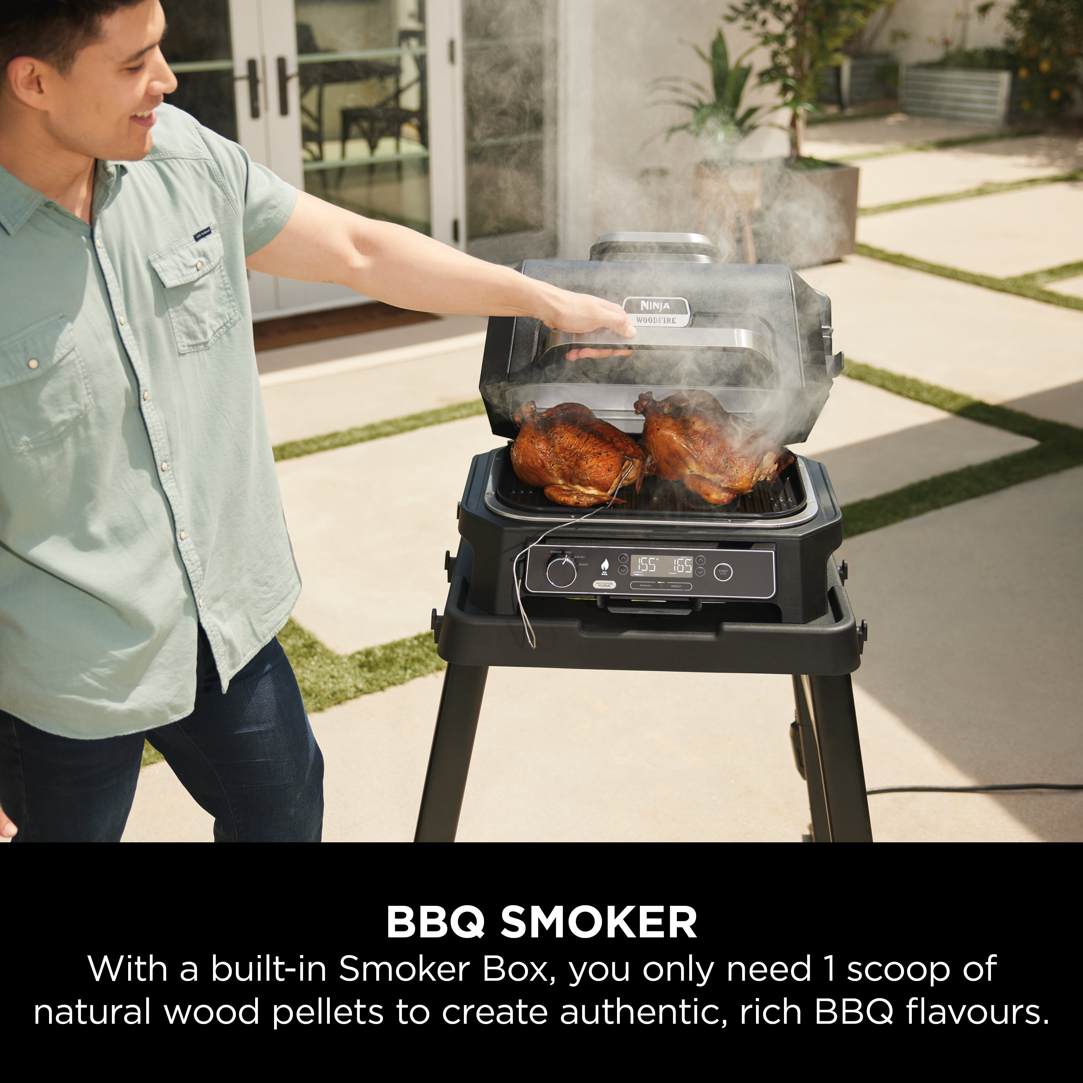 Ninja OG850UK Woodfire XL Electric BBQ Grill & Smoker - Black/Grey thumbnail image